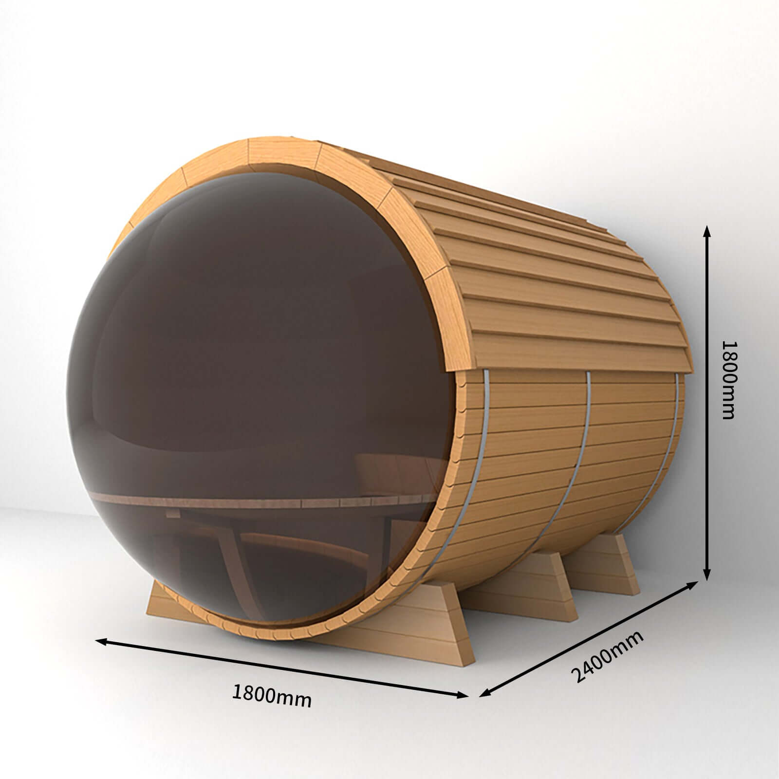 The SAUNA EVOLUTION Barrel Sauna Serenity Nature Air 4 is a natural oasis designed for relaxation and rejuvenation. Made from high-quality solid wood, this wooden sauna is the perfect way to connect with nature while enjoying the benefits of sauna therapy