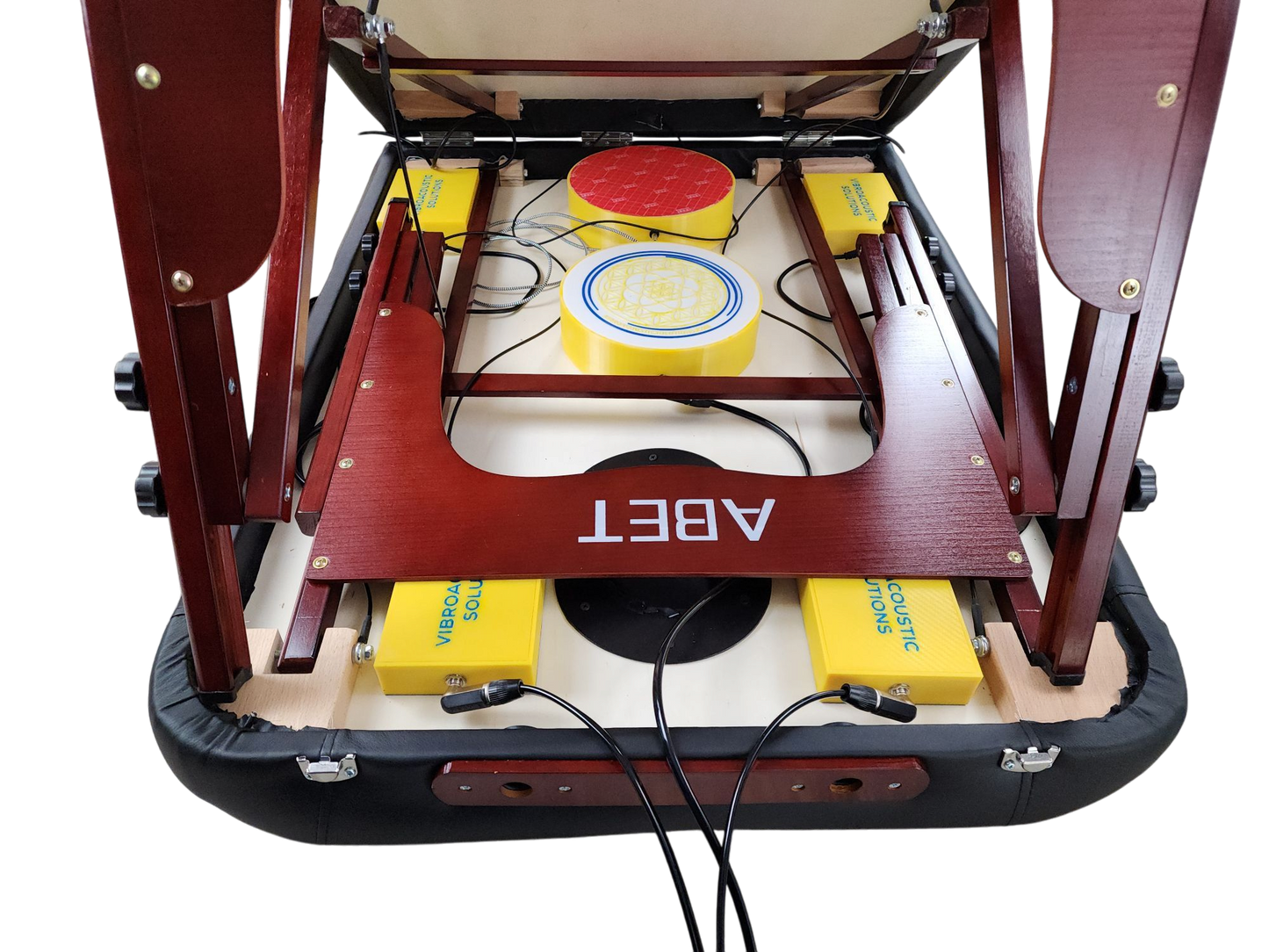 Experience the ultimate in relaxation and therapeutic innovation with the fully assembled Vibroacoustic Therapy Massage Table. This advanced system combines a professional-grade portable massage table with a custom vibroacoustic attachment, delivering ful