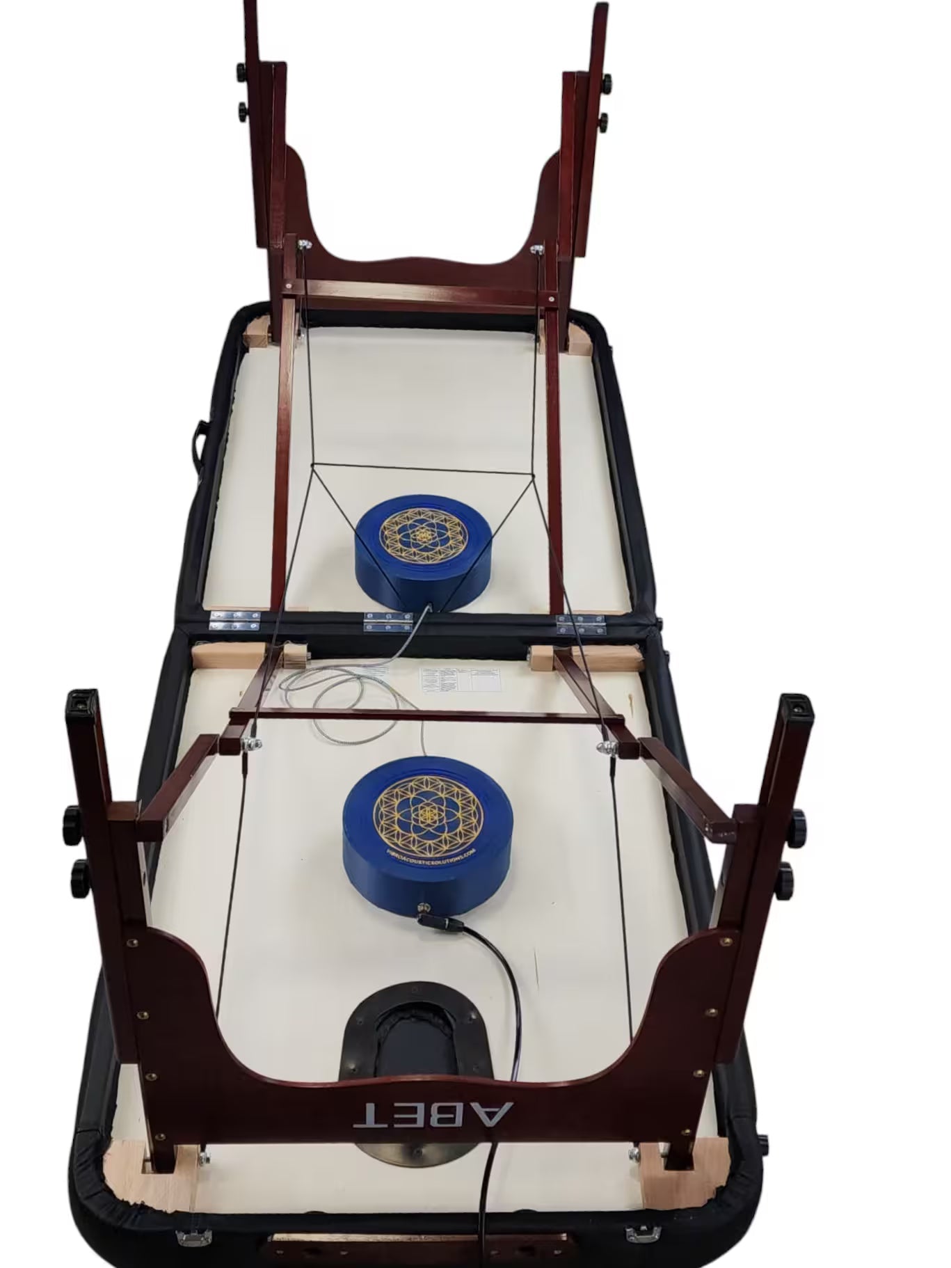 Professional Vibroacoustic Therapy Massage Table Attachment Bundle with Custom Bluetooth Amplifier and 35-Watt RMS Transducers - Transform Any Standard Massage Table into Advanced Sound Healing System Product Summary Experience the future of therapeutic w