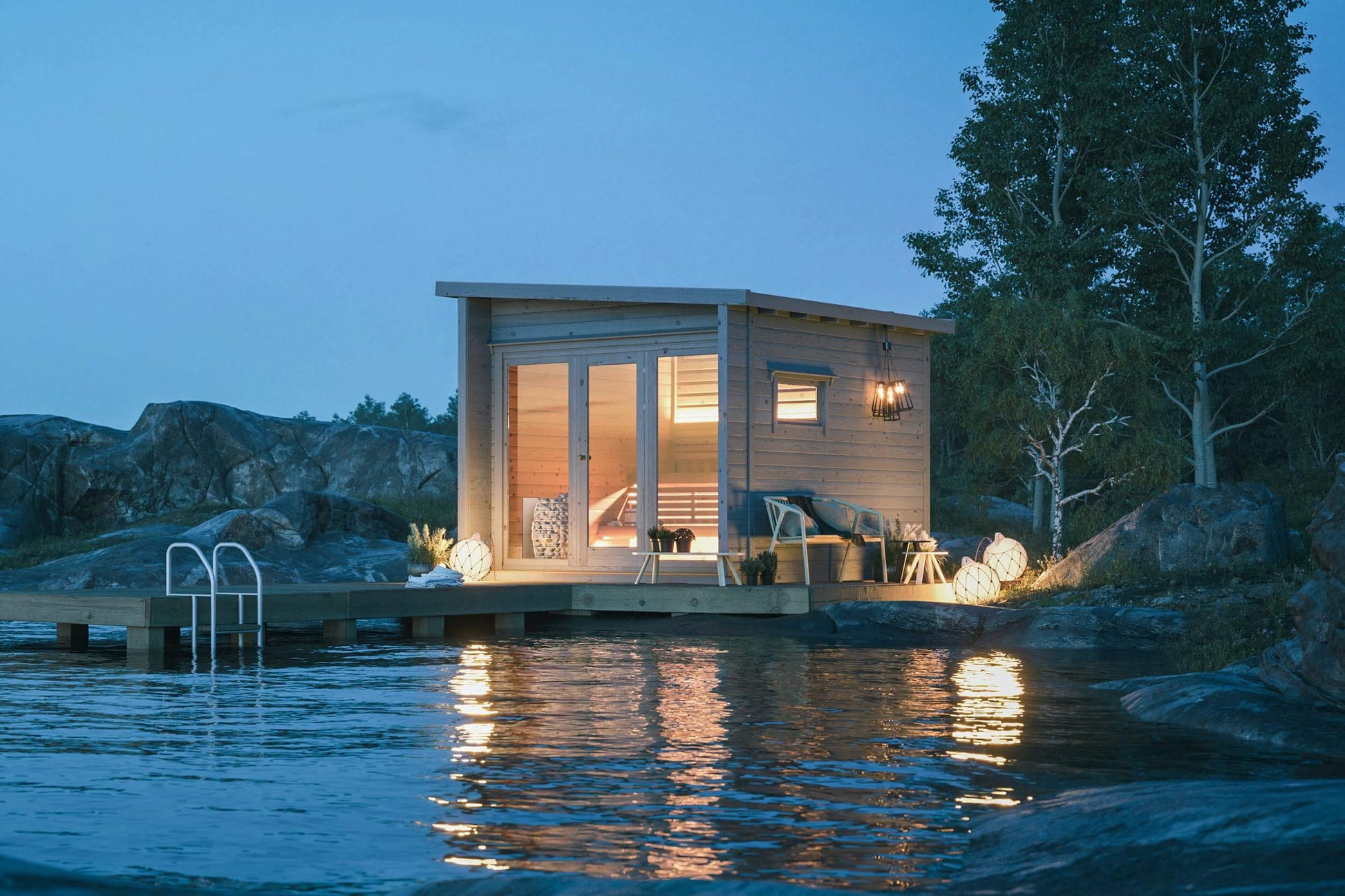 'Subtle, Serene, and Refreshing,' perfectly encapsulates the essence of the SAUNA EVOLUTION Cabin Sauna Eco Oasis 3. This delightful and fully-equipped sauna cabin measures 4 square meters, offering a cozy haven that's both charming and practical. Adorned