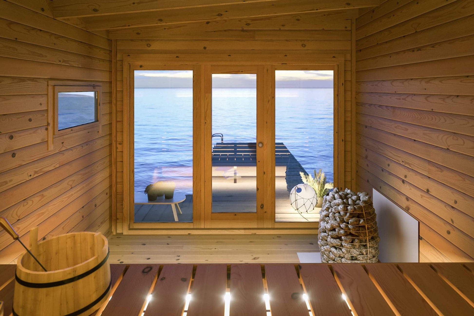 'Subtle, Serene, and Refreshing,' perfectly encapsulates the essence of the SAUNA EVOLUTION Cabin Sauna Eco Oasis 3. This delightful and fully-equipped sauna cabin measures 4 square meters, offering a cozy haven that's both charming and practical. Adorned
