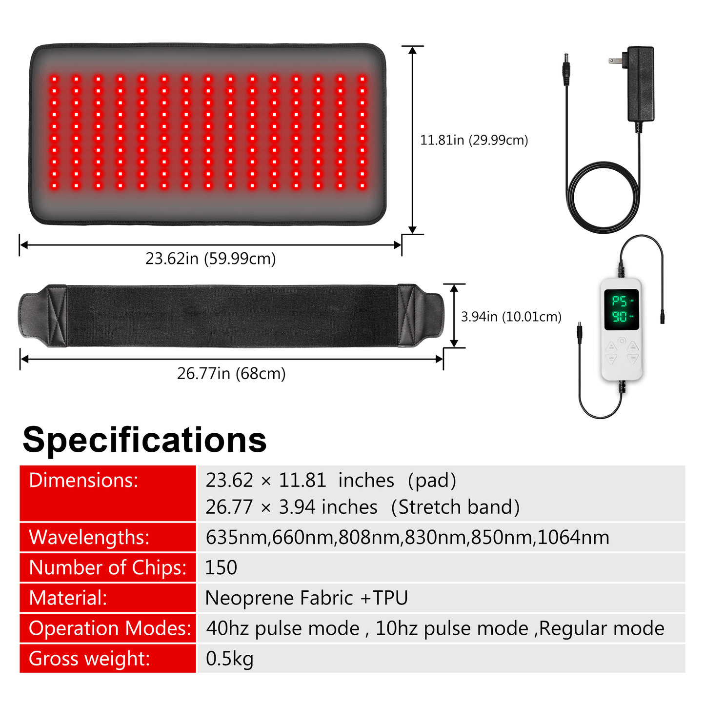 Revitalize your body from the surface to the core with the Lumyhealth Multi-Spectrum Red Light Therapy Pad. Featuring six therapeutic wavelengths (635, 660, 808, 830, 850, and 1064nm), this pliable, easy-to-clean pad delivers layered healing—from skin rej