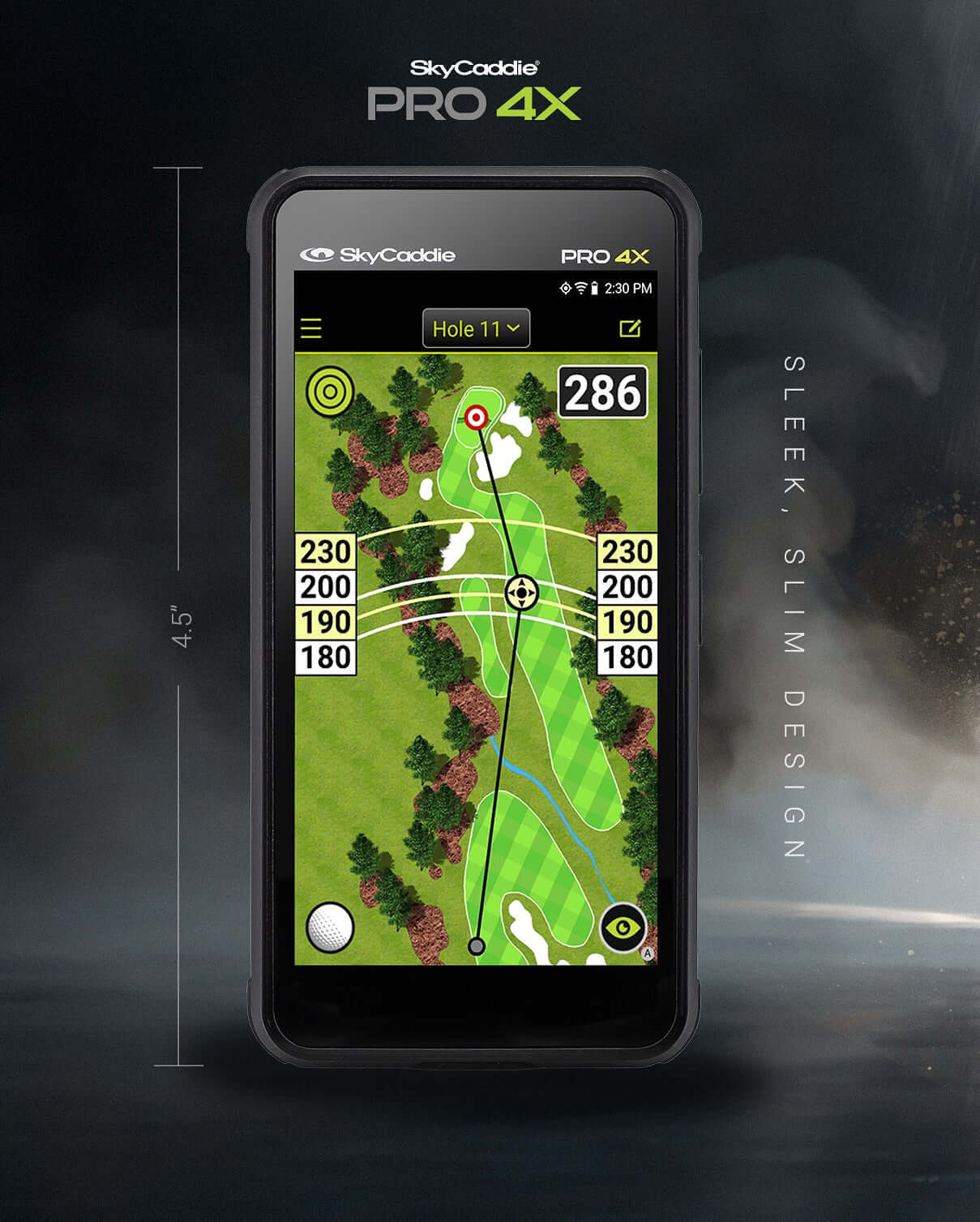 The new PRO 4X packs all the features of the larger top of the range PRO 5X into a more compact body, while offering a sleeker and slimmer design compared to the previous SX400 model. Equipped with SkyGolf’s proprietary dual-frequency TruePoint Positionin