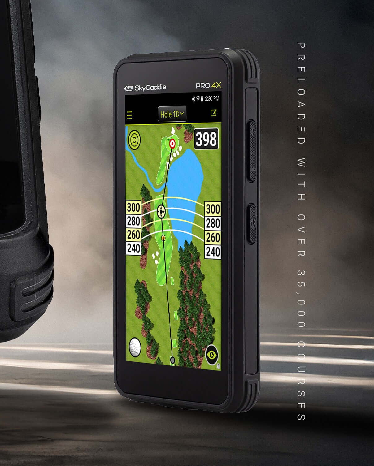 The new PRO 4X packs all the features of the larger top of the range PRO 5X into a more compact body, while offering a sleeker and slimmer design compared to the previous SX400 model. Equipped with SkyGolf’s proprietary dual-frequency TruePoint Positionin