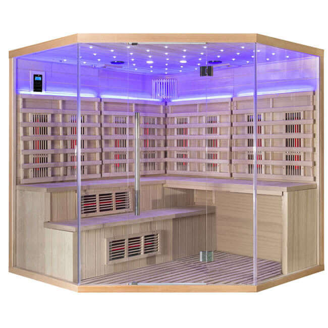 🌟 SAUNA EVOLUTION™ 5-6 People Traditional Steam And Far Infrared Sauna Room Luxury 4Immerse yourself in the perfect blend of style and functionality with our dual-system sauna room. This unique sauna allows users to experience the benefits of both tradit