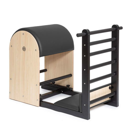 Built of top quality wood. Combines ladder rungs with a barrel surface, for stretching, strengthening and flexibility exercises. Perfect stability. Adjustable length, from 39.3 to 47.2 in Reinforced wood bracing system. Barrel cover with a NEW developed l
