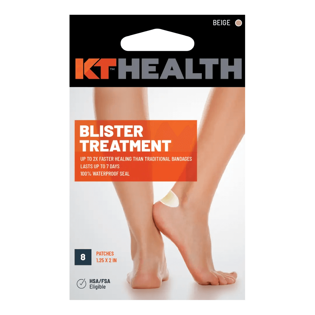 Blister Treatment for Hand, Feet, Heel and Toe Relief The KT Health Blister Treatment Patch is designed specifically to protect and promote healing of blisters on feet, especially on high-friction areas like the heel and toe, during athletic activity and