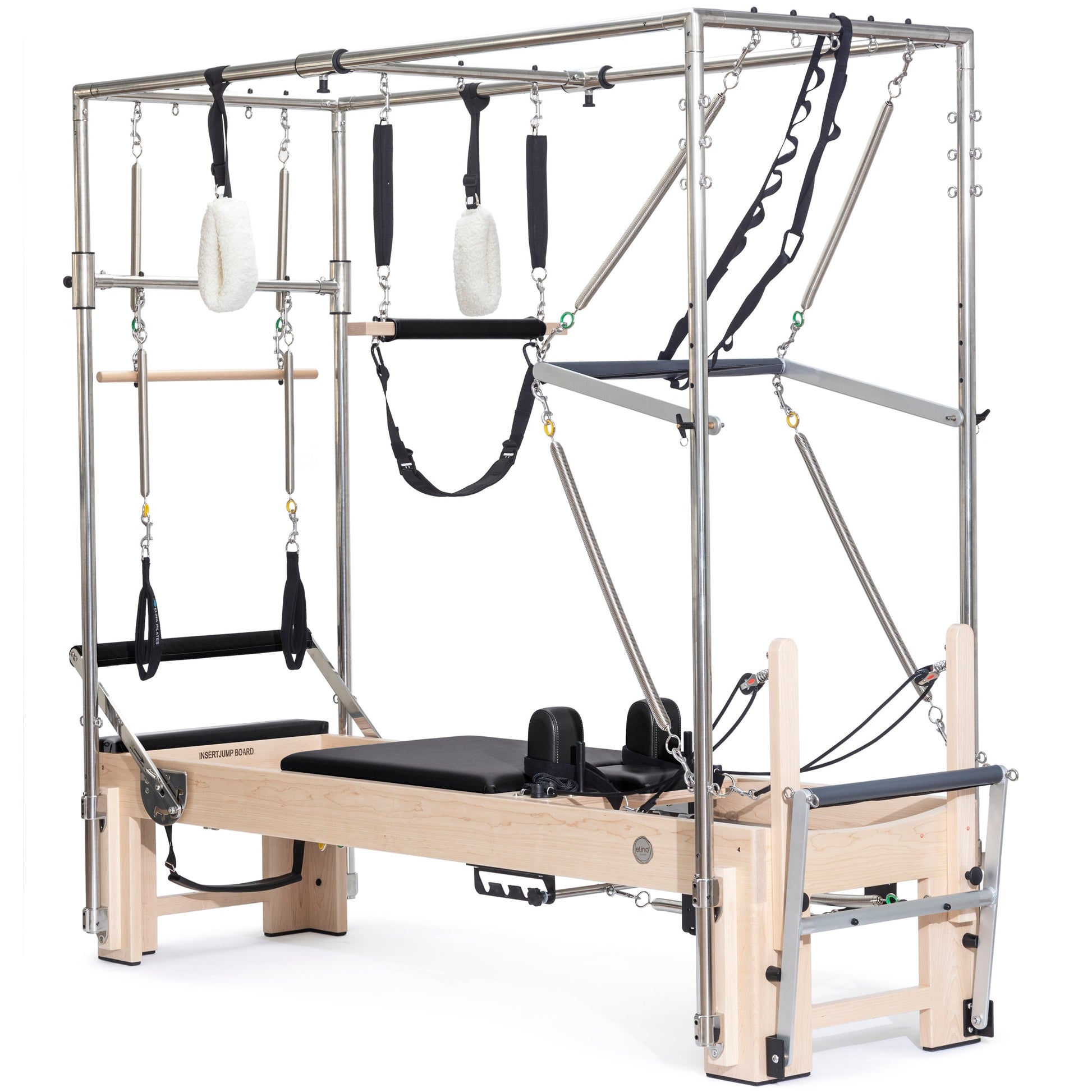 Features of the reformer: It is made of stainless steel, anodized aluminum and Canadian maple wood finished in a smooth and glossy satin varnish. The aluminum parts are anodized for strength and durability. In addition, anodizing helps reduce friction and