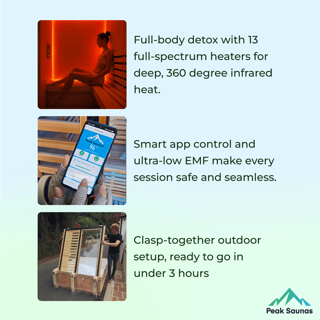 Reach the Peak of Outdoor Luxury with El Capitan Architectural elegance. All-season performance. Wellness without compromise. Introducing the Peak Saunas El Capitan—a meticulously engineered 4-person outdoor infrared sauna that blends spa-grade performanc