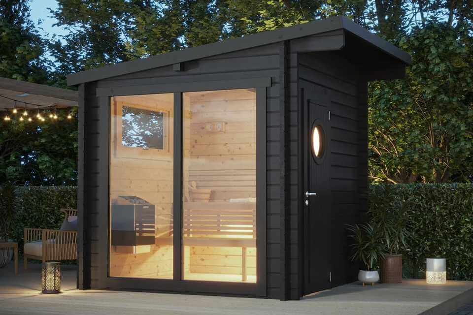 'Subtle, Serene, and Refreshing,' perfectly encapsulates the essence of the SAUNA EVOLUTION Cabin Sauna Eco Oasis 3. This delightful and fully-equipped sauna cabin measures 4 square meters, offering a cozy haven that's both charming and practical. Adorned
