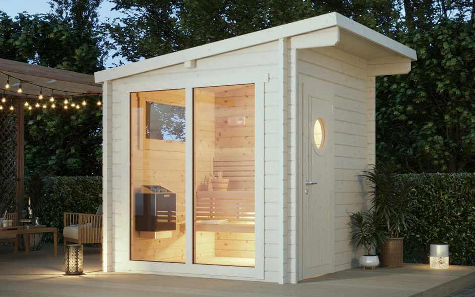 'Subtle, Serene, and Refreshing,' perfectly encapsulates the essence of the SAUNA EVOLUTION Cabin Sauna Eco Oasis 3. This delightful and fully-equipped sauna cabin measures 4 square meters, offering a cozy haven that's both charming and practical. Adorned