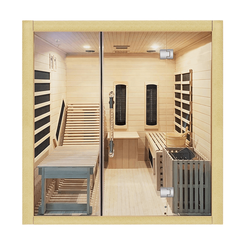 Product Description 1.Introduction Steam and Far-infrared Suit CombinationCompared to ordinary dry steam room,experience better(not too dry).Faster the ascension oftemperature and humidity,and temperature can beadjusted through the control panel,humidity