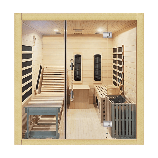 Product Description 1.Introduction Steam and Far-infrared Suit CombinationCompared to ordinary dry steam room,experience better(not too dry).Faster the ascension oftemperature and humidity,and temperature can beadjusted through the control panel,humidity