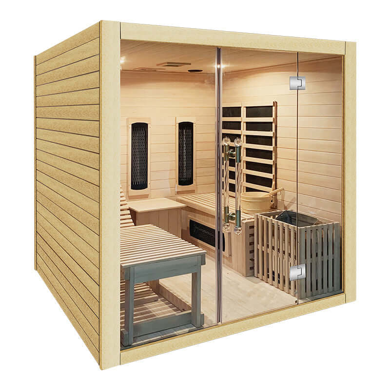 Product Description 1.Introduction Steam and Far-infrared Suit CombinationCompared to ordinary dry steam room,experience better(not too dry).Faster the ascension oftemperature and humidity,and temperature can beadjusted through the control panel,humidity