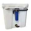 The Cold Therapy Insulated Tub Package includes: 100-gallon insulated tub: 54″ x 31″ x 32″ external / 43.5″ x 24.5″ x 24″ internal Attached filter canister with 150-micron washable/reusable filter so that the chiller lasts years to come Inline screen to c