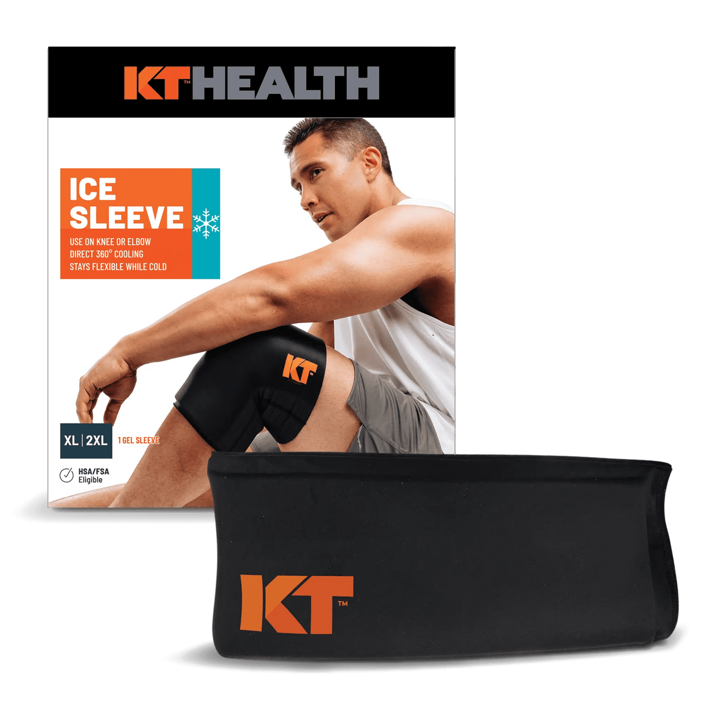 The KT Health Ice Sleeve is the best way to get both cold therapy and flexible compression for sore muscles and joints. With a breakthrough design that molds around elbows, knees and other joints, the KT Ice Sleeve makes it easy to apply up to 20 minutes