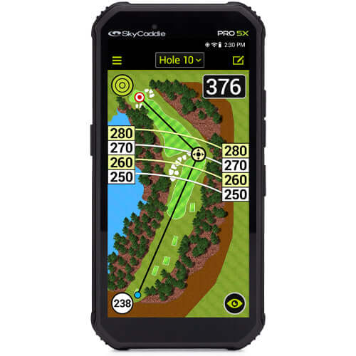 Now with SkyGolf’s proprietary TruePoint Precision Positioning Technology, the PRO 5X is the fastest and most powerful SkyCaddie in history, with laser accuracy to meet the demands of professional golfers and recreational golfers who recognize the importa