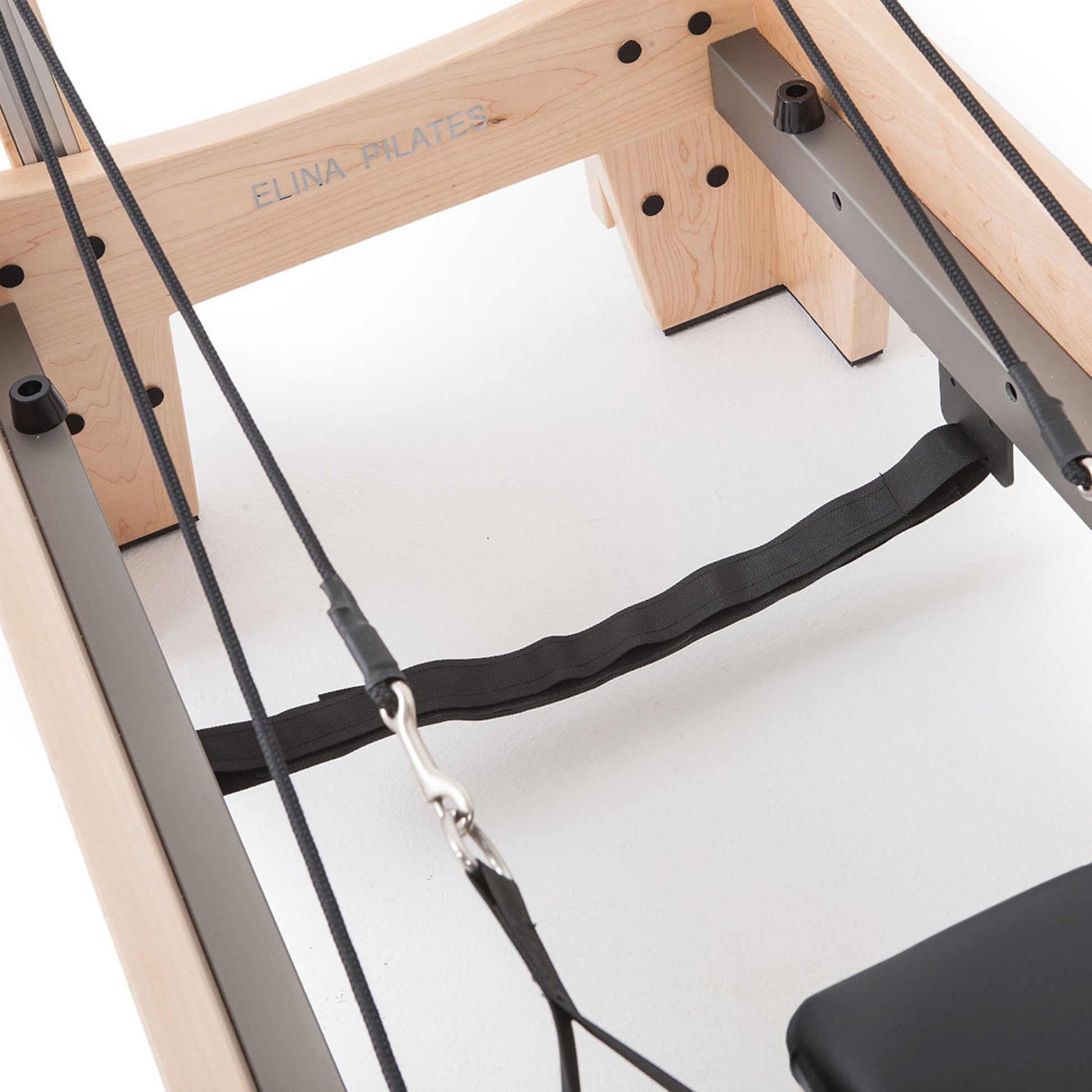 The Elite reformer from Elina Pilates stands out as a high-performance, professional reformer. This very innovative machine is made from rock maple wood and stainless steel metal parts. A distinctive feature of the Elite is its ability to be stacked, very