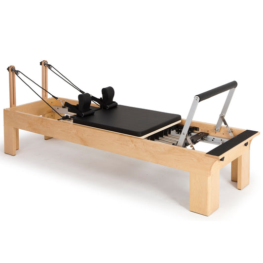 The first Reformer from Elina Pilates, known for its remarkable advancements, is a dynamic and comfortable machine, ideal for studios seeking the warmth provided by wood. Manufactured in rock maple and stainless steel, it ensures exceptional stability and
