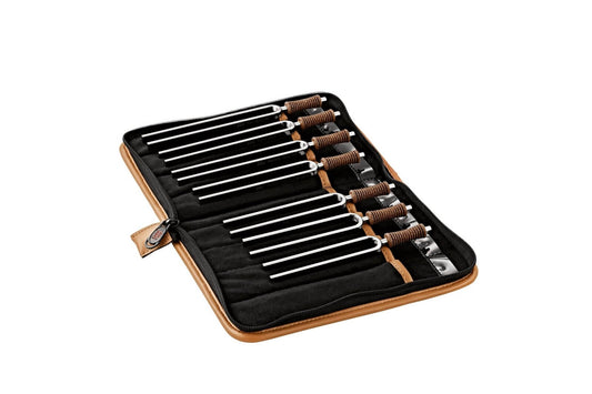 Planetary Tuning Forks for Sound Therapy that include all 7 notes for 7 chakras with a high-quality carrying case. Easy to carry and use. A professional set for meditation, yoga, therapeutics, sound healing, and spiritual practices. Hand Made of German St