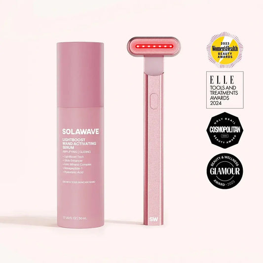 This award-winning Skincare Wand uses 4 advanced technologies to visibly soften fine lines, boost radiance, and refresh tired skin. With a rotating head and built-in timer, you're in control of where results appear. After 8 weeks, visibly reduces: Fine li