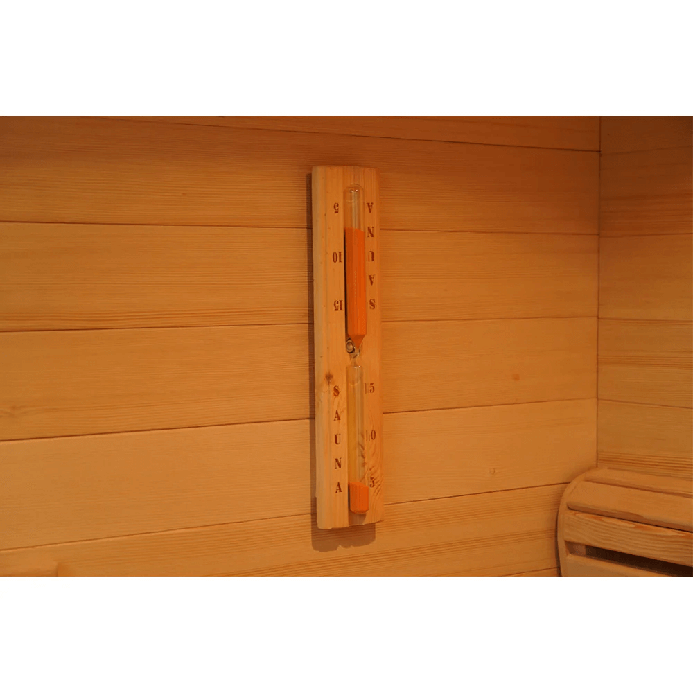 FEATURES AND SPECIFICATIONS: 2-3 person capacity 100% Natural Canadian Red Cedar Wood Interior / Canadian Hemlock Wood Exterior Interior Chromotherapy lighting system (Oversize) Interior backrest with accent lighting Touch Screen Control Panel \with built