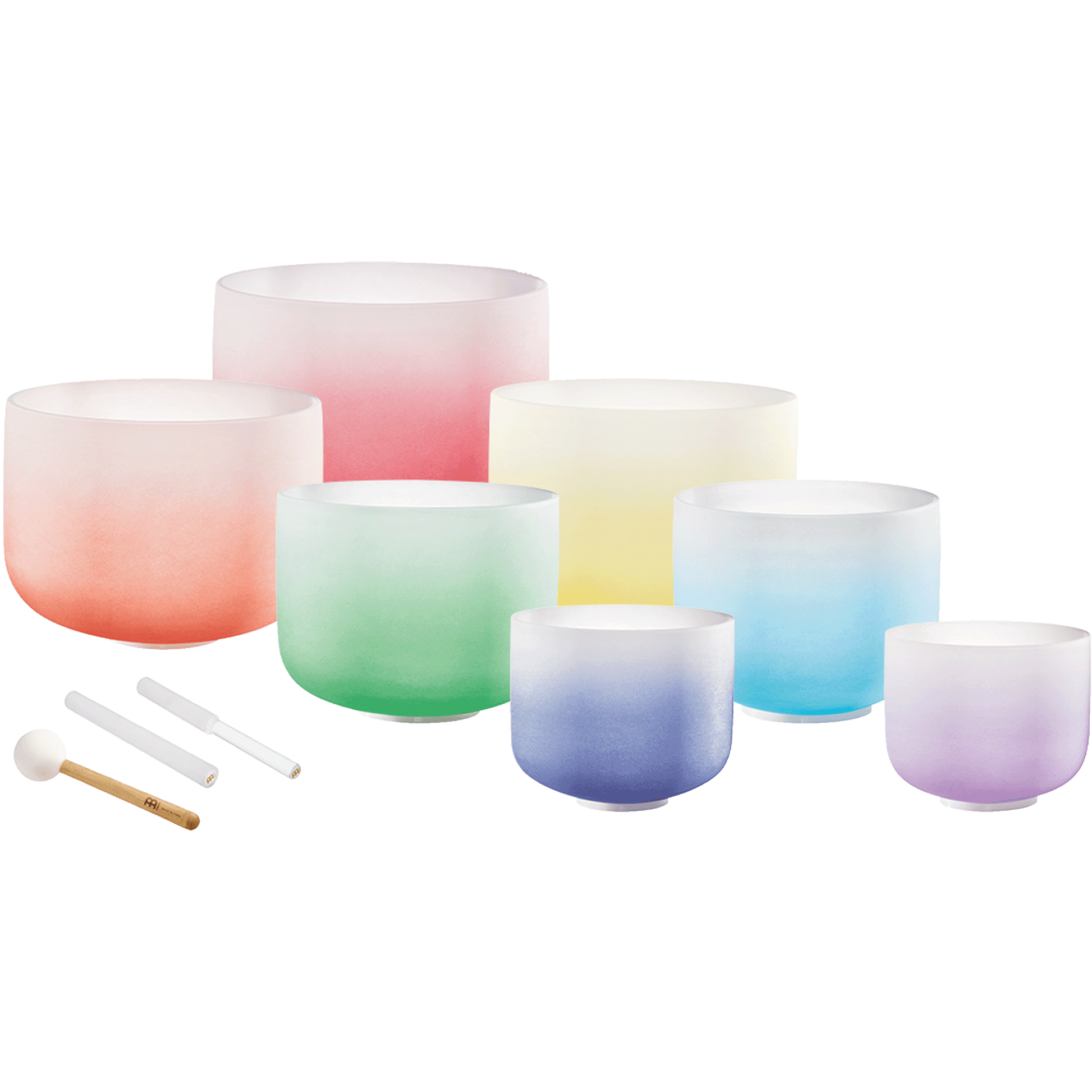 Are you tired of looking at poorly made color singing bowls online? This premium Crystal Singing Bowl Chakra Set stands apart with its gradient color design, large size from 8" to 14", and unmatched quality control with pure sound characteristics. The uni