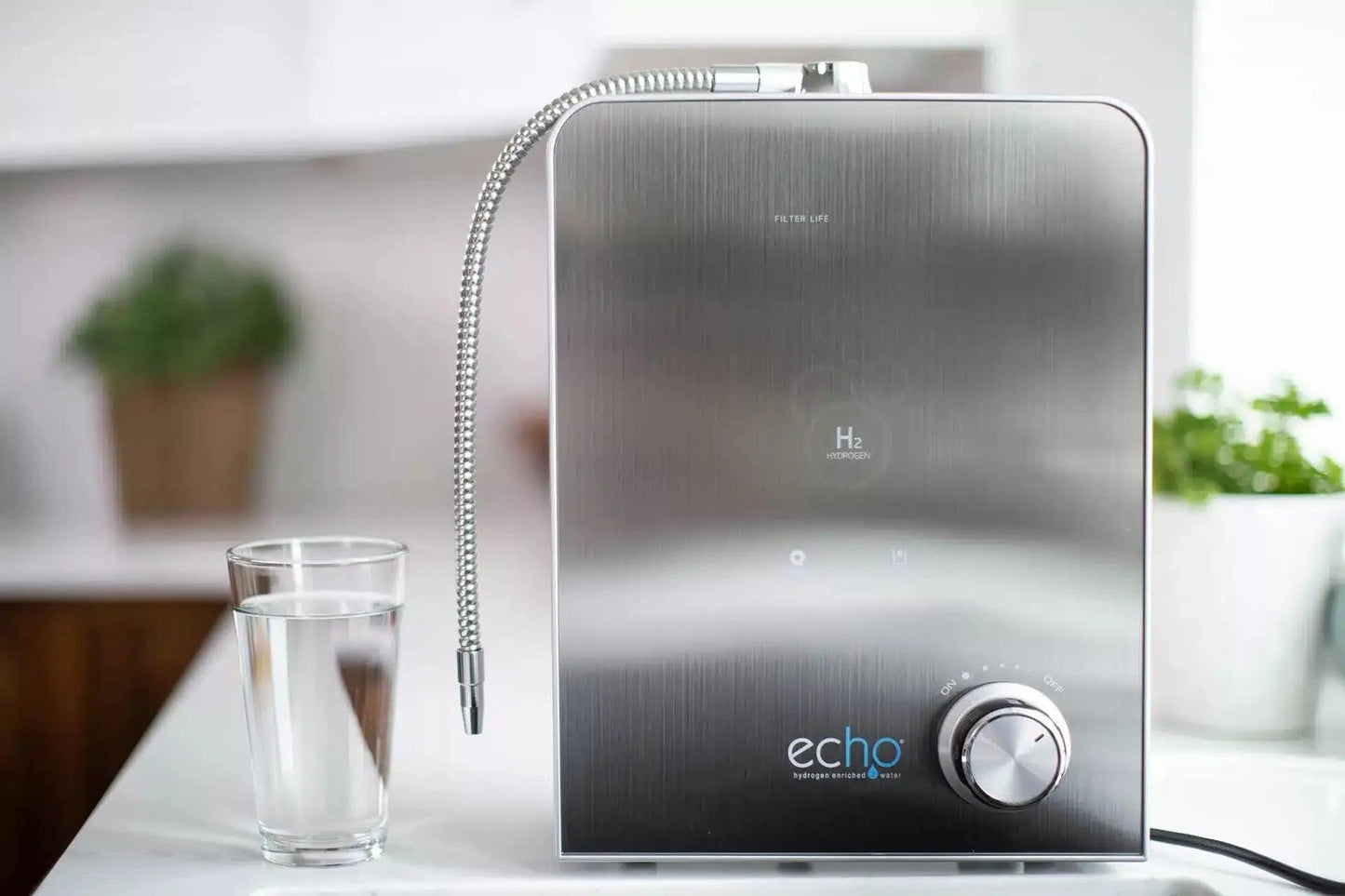 For enhanced hydration and a refreshing wellness experience, try our Echo H2® Hydrogen Water Machine! Install the Echo H2 on your countertop or under the counter to enjoy hydrogen-enriched water with no pH change. A separate faucet is required for under-c