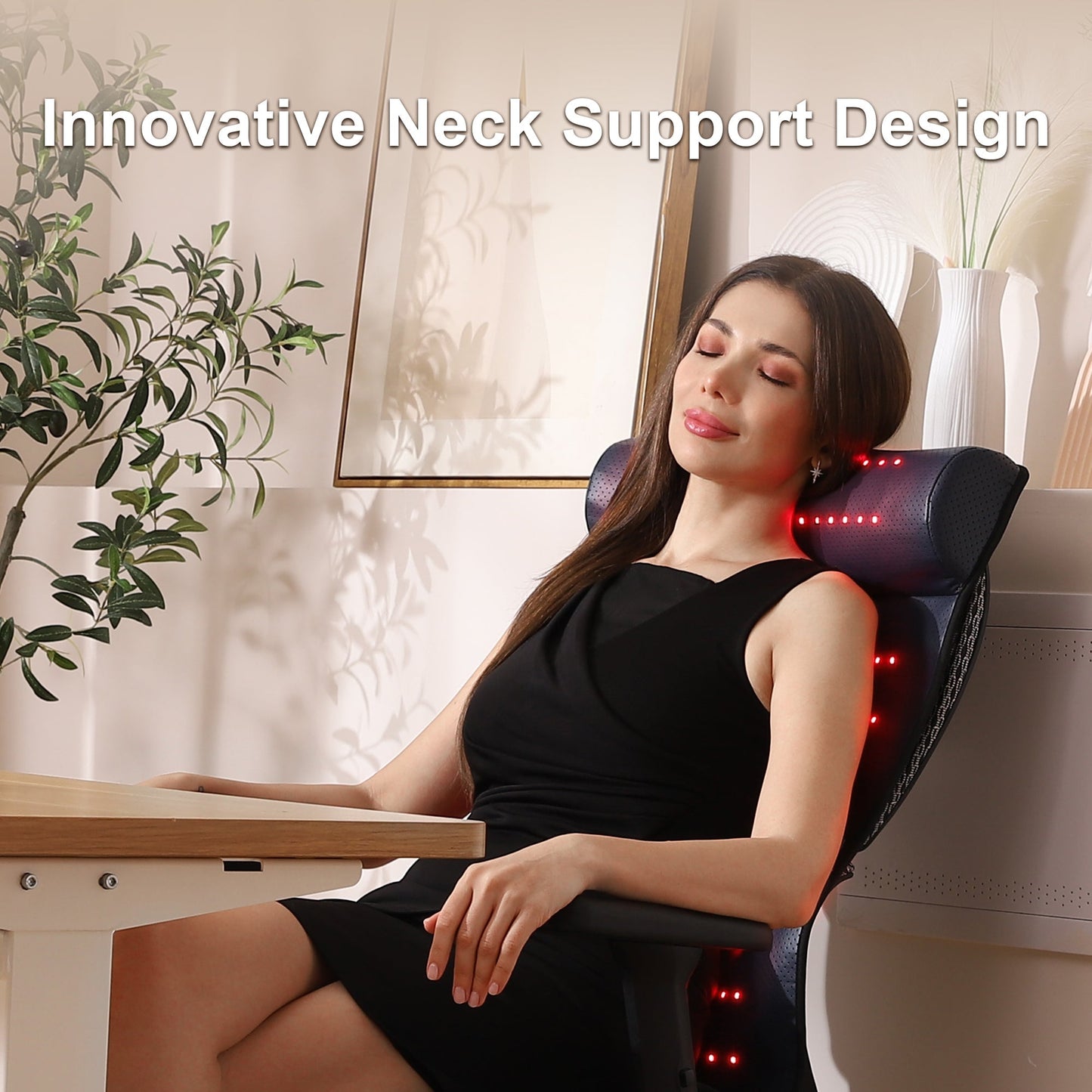 Product Dimensions and Features: Our red light therapy mat measures 19.0 x 35.8 inches and includes a 2.8-inch neck support for optimal relaxation. Flip the pad over to target lower back tension, providing a cost-effective solution for full-body relaxatio