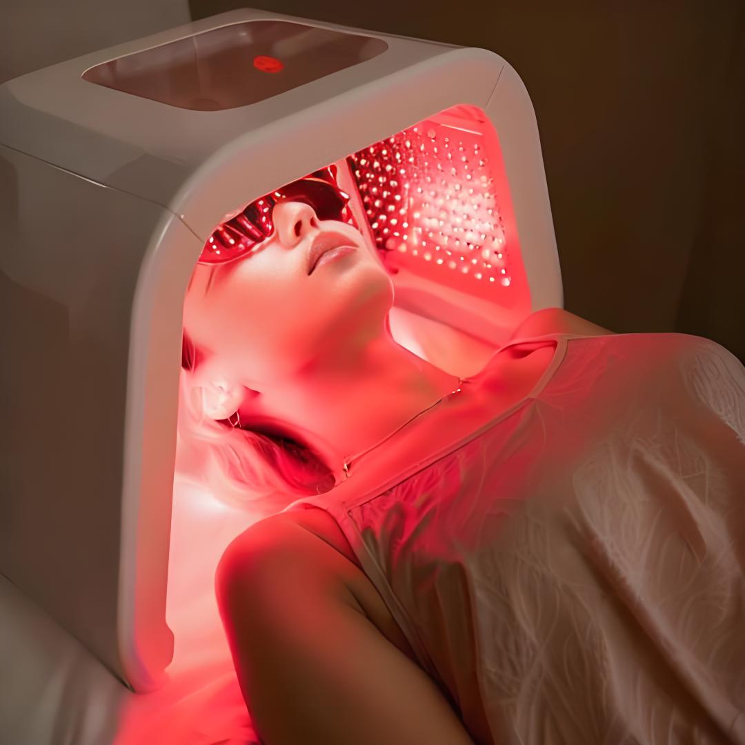The 8-in-1 Color LED Light Therapy device offers a comprehensive approach to skin and body care through the use of various light wavelengths. This non-invasive therapy is designed to: •Enhance facial and full-body skin health: Stimulates collagen producti