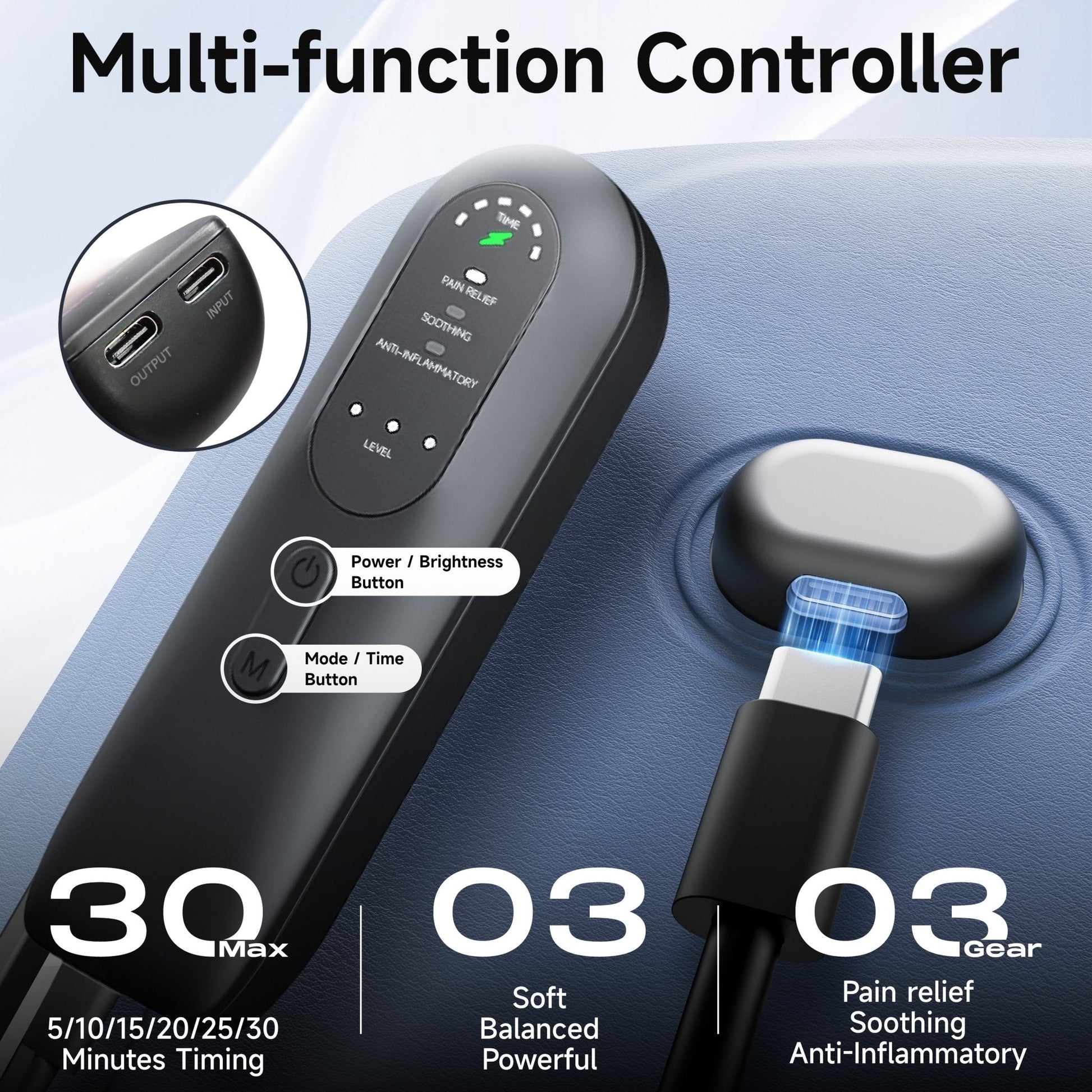 【Dual-Wavelength Red Light Therapy】 Featuring 120 upgraded 3-in-1 LED beads, our red light therapy belt combines 630nm red light with 850nm near-infrared light for maximum effectiveness. This dual-spectrum design stimulates collagen production, reduces wr