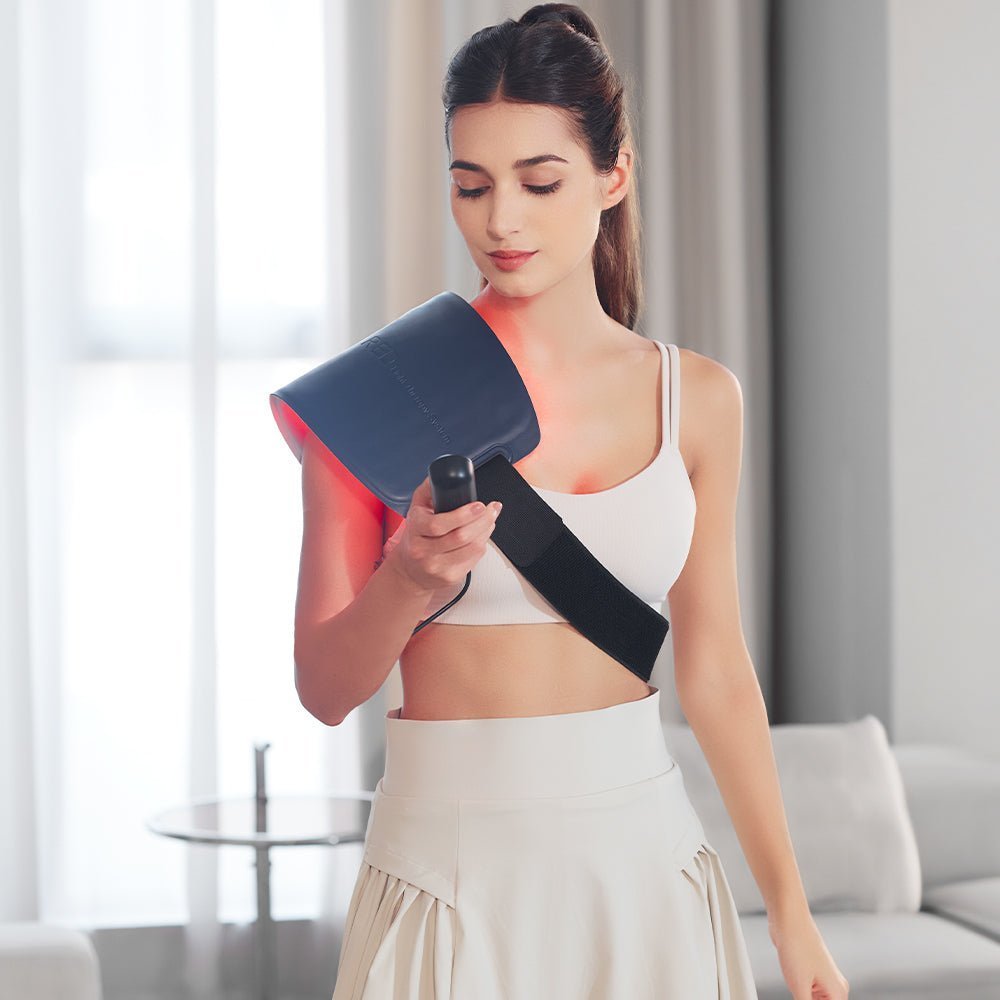 【Dual-Wavelength Red Light Therapy】 Featuring 120 upgraded 3-in-1 LED beads, our red light therapy belt combines 630nm red light with 850nm near-infrared light for maximum effectiveness. This dual-spectrum design stimulates collagen production, reduces wr