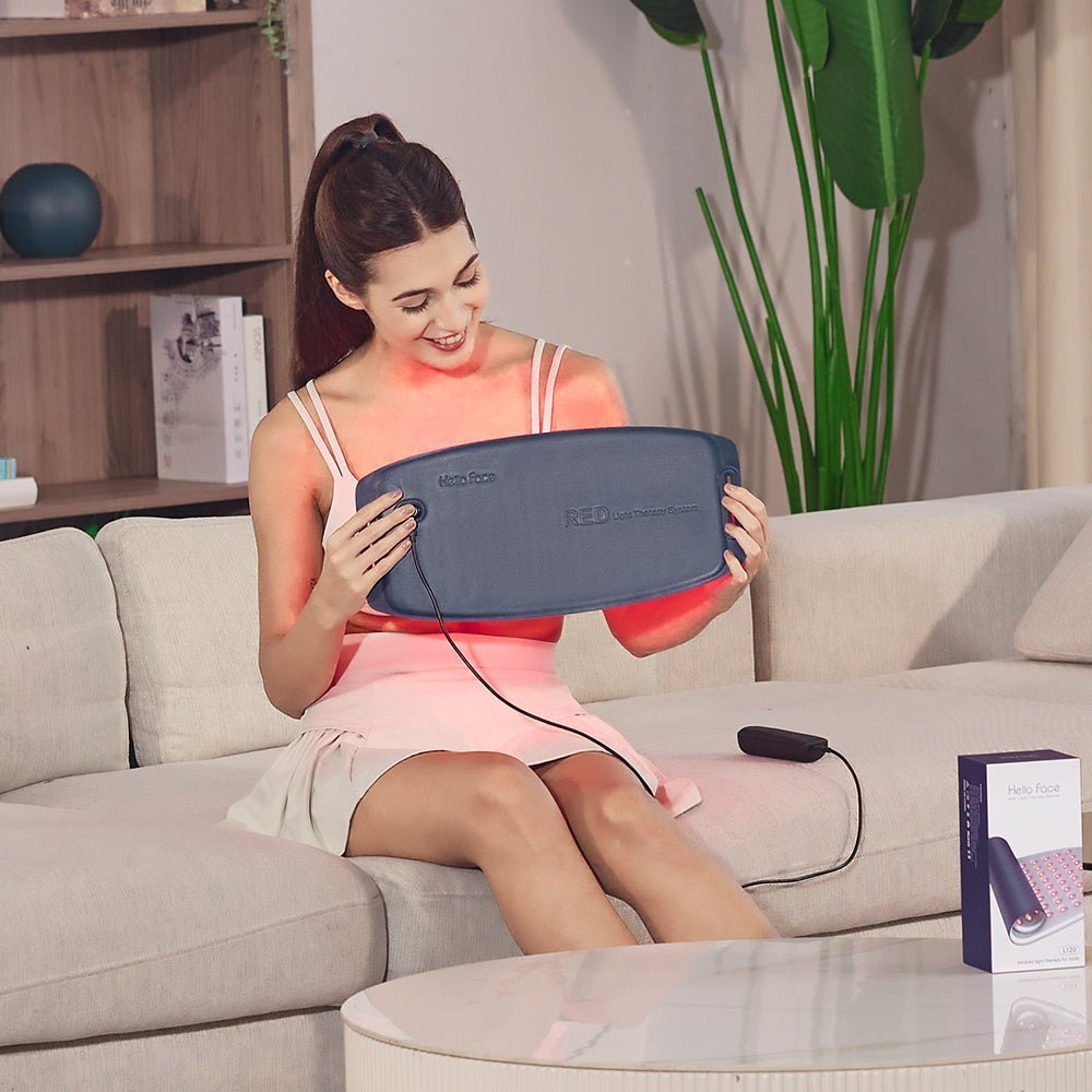 【Dual-Wavelength Red Light Therapy】 Featuring 120 upgraded 3-in-1 LED beads, our red light therapy belt combines 630nm red light with 850nm near-infrared light for maximum effectiveness. This dual-spectrum design stimulates collagen production, reduces wr