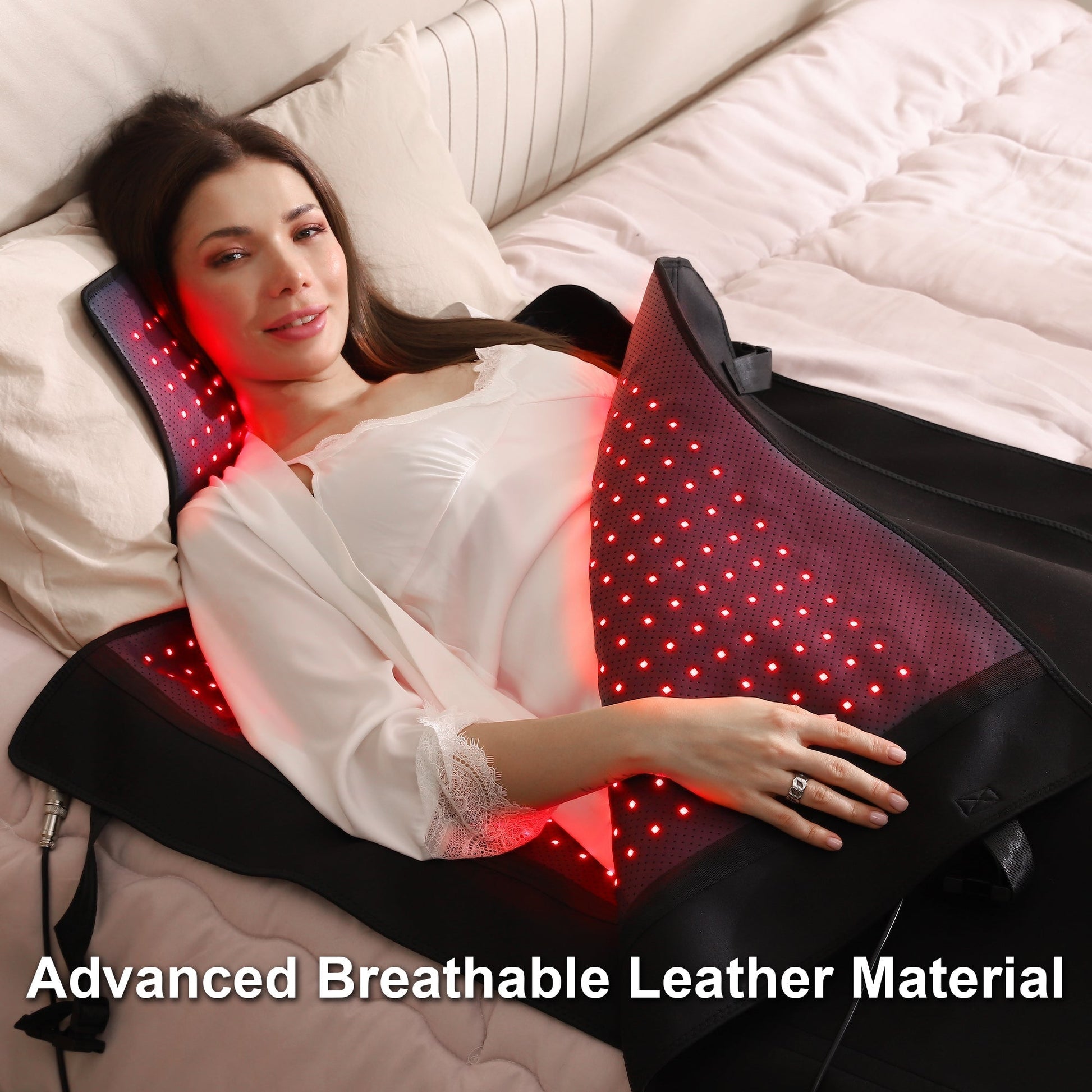 Whole-Body Red Light Therapy for Home Use: Experience the benefits of the Whole-Body Red Light Therapy Mat, featuring 2,570 light beads emitting dual wavelengths (660nm and 850nm). This innovative spectrum delivers comprehensive therapy, effectively addre
