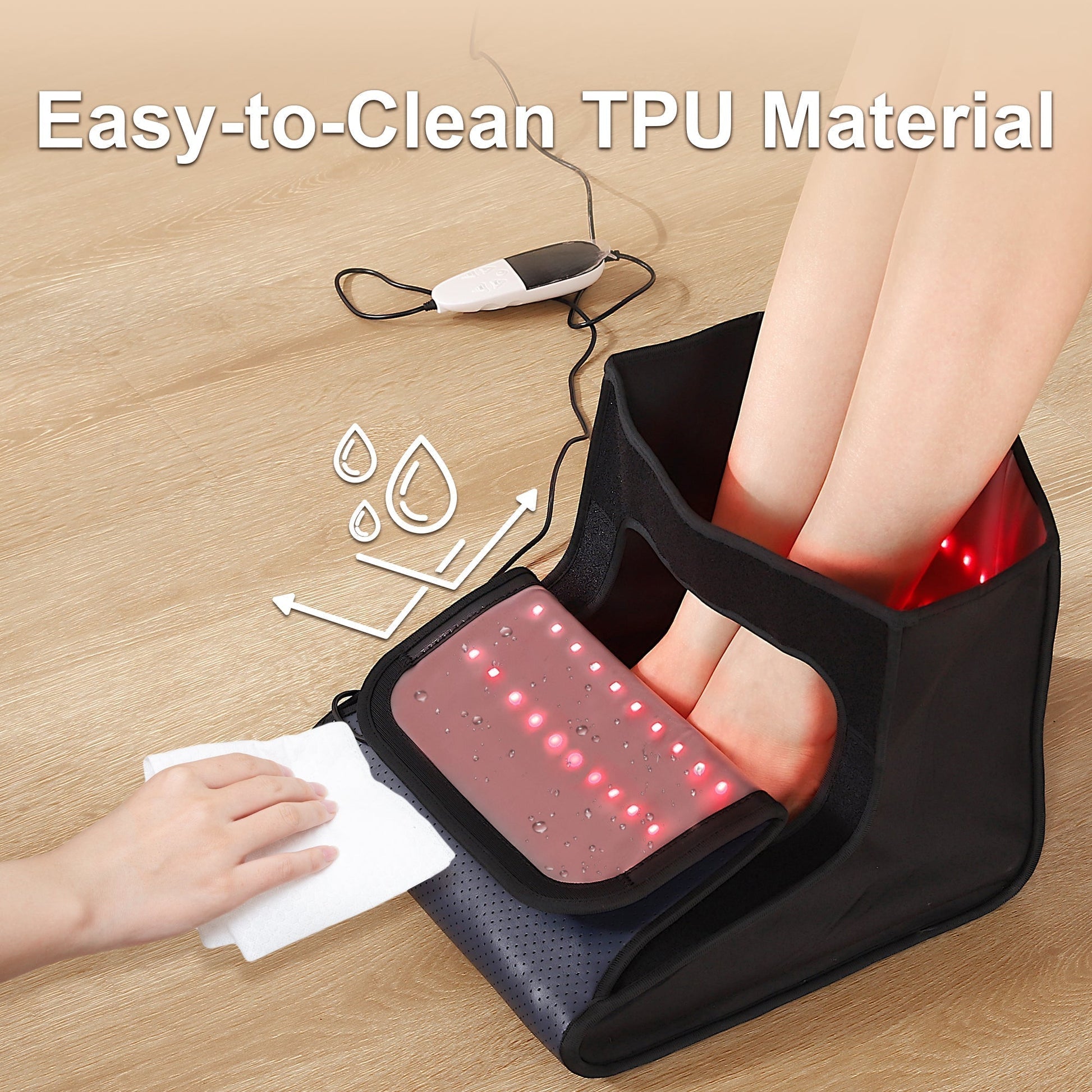 Targeted Red Light Therapy for Feet: Specially designed to alleviate foot discomfort, this device features an ergonomic, foot-shaped design that ensures complete and comfortable coverage. It’s perfect for soothing pain from jogging, hiking, standing for e
