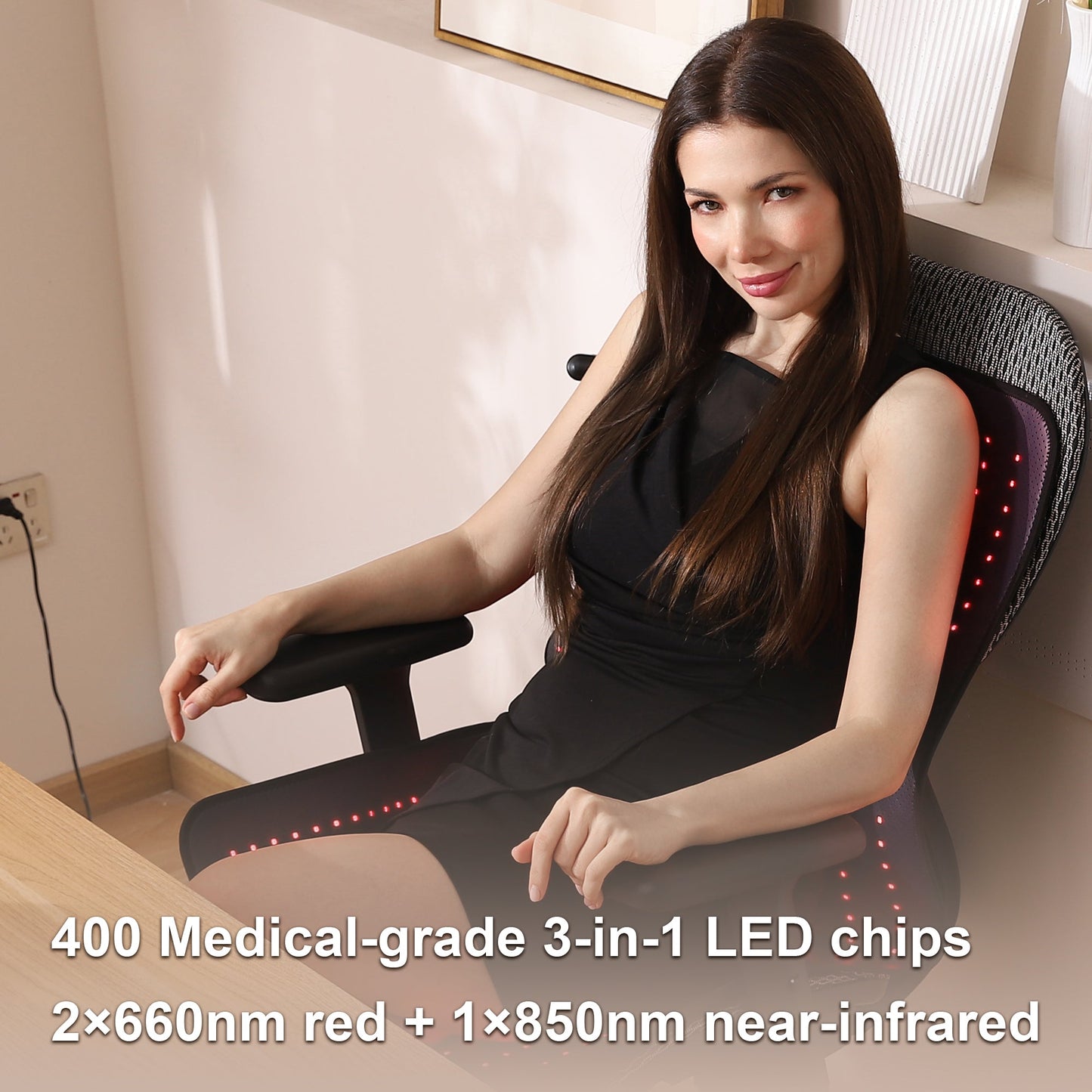 【Optimal Size for Maximum Comfort】Measuring 23.6 x 38 inches, this generously sized red light therapy mat provides ample space for a comfortable and immersive experience. It effectively addresses lower back and overall back pain in one session. Despite it