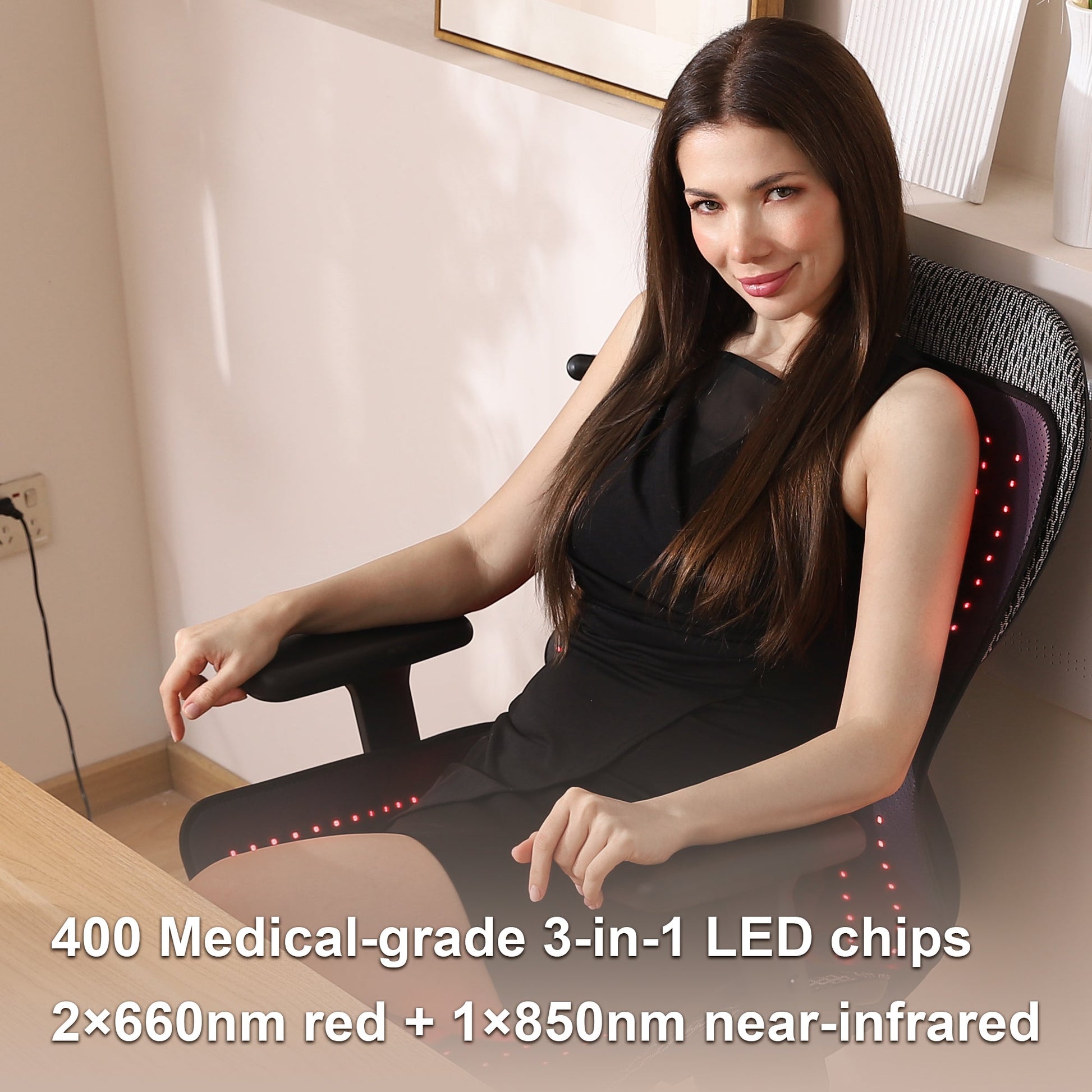 【Optimal Size for Maximum Comfort】Measuring 23.6 x 38 inches, this generously sized red light therapy mat provides ample space for a comfortable and immersive experience. It effectively addresses lower back and overall back pain in one session. Despite it