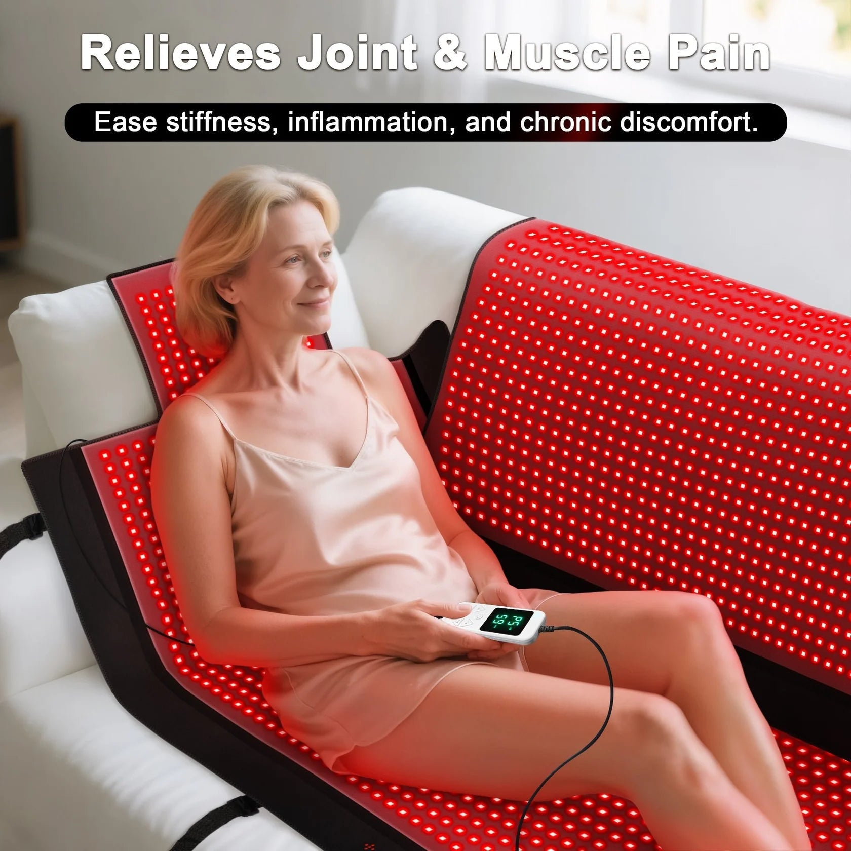 Experience full-body wellness with the LumyHealth Red Light Therapy Recovery Bag. Powered by 2,570 medical-grade LEDs, this device delivers targeted 660nm and 850nm wavelengths to support pain relief, muscle recovery, and healthy aging. Its premium TPU-co
