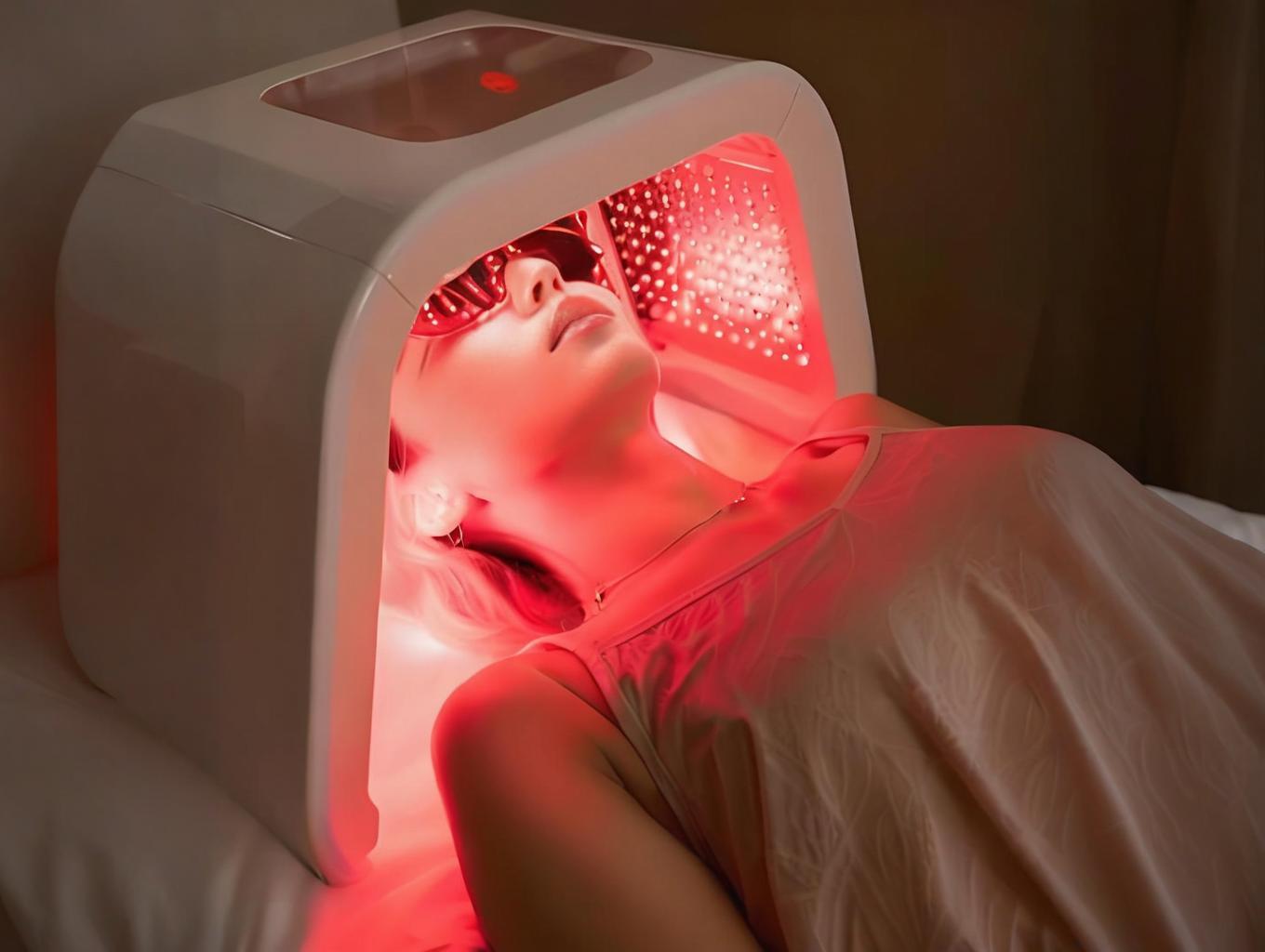 The Lumyhealth Salon LED Light Therapy Device offers a professional-grade skincare experience in the comfort of your home. Utilizing advanced LED light therapy technology, this device helps promote collagen production, reduce wrinkles, improve skin textur