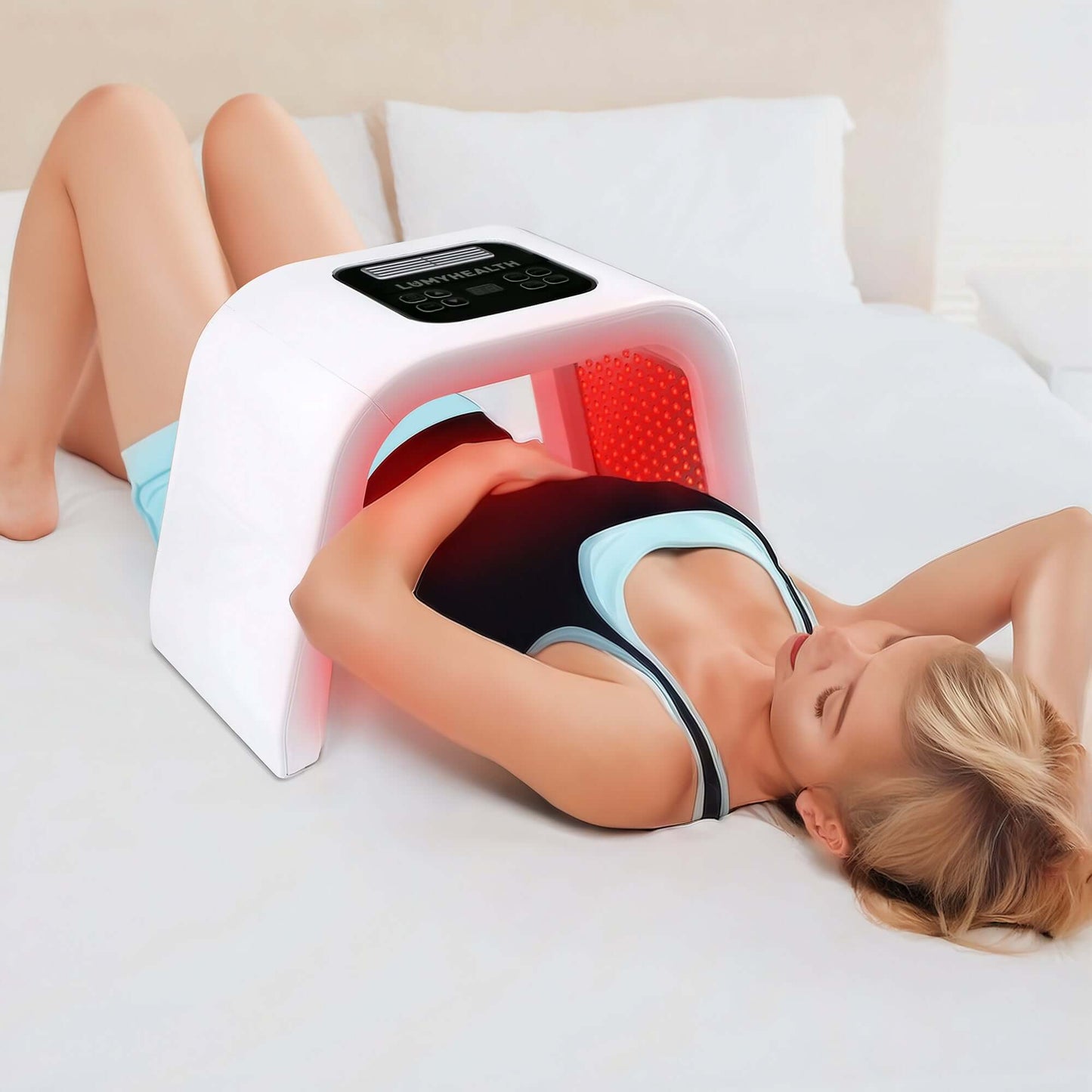The Lumyhealth Salon LED Light Therapy Device offers a professional-grade skincare experience in the comfort of your home. Utilizing advanced LED light therapy technology, this device helps promote collagen production, reduce wrinkles, improve skin textur