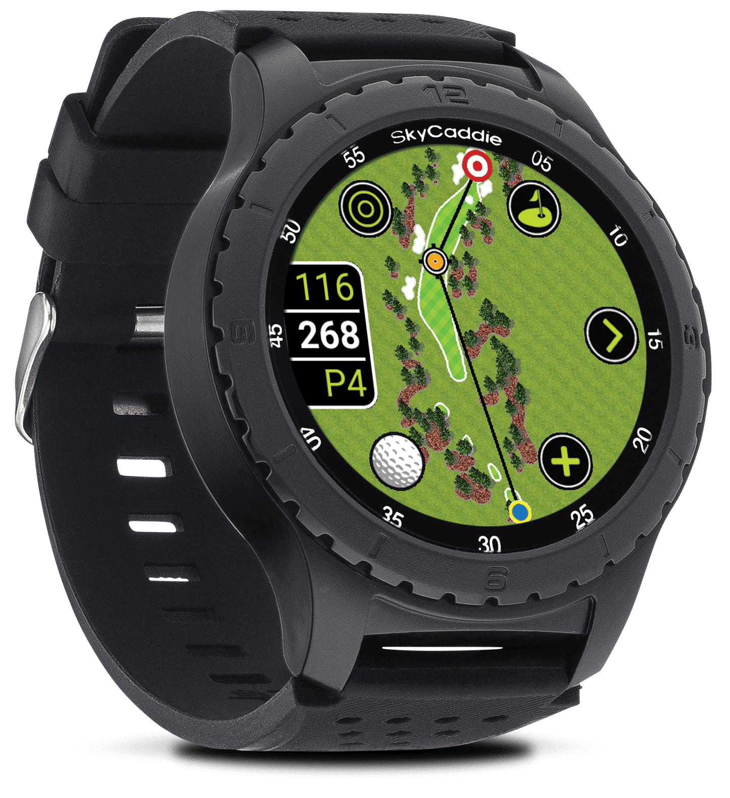 Golf’s largest and brightest color touchscreen measuring 1.39” (3.5 cm) Preloaded with over 35,000 of SkyGolf's ground-verified, error-corrected maps for unmatched accuracy Full HD graphics for stunning HoleVue® and IntelliGreen® imagery Powered by ultra-
