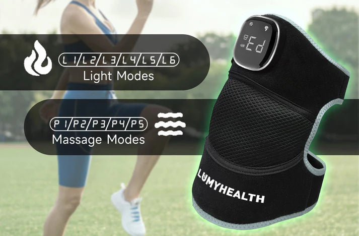 Experience powerful, non-invasive pain relief with this all-in-one Heated Red Light Therapy Massager. Combining 660nm red light, 850nm near-infrared light, soothing heat, and vibration massage, this device targets pain at the source—helping reduce inflamm
