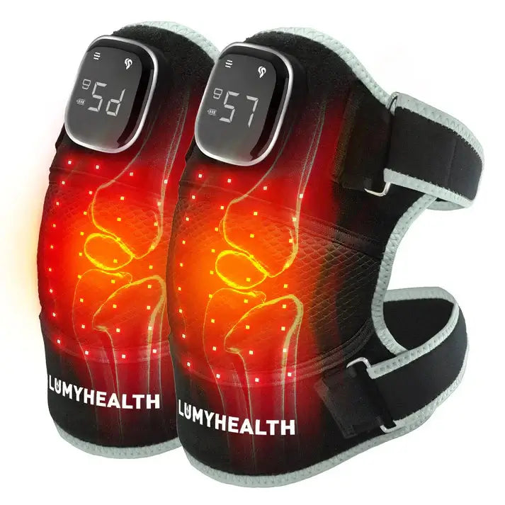 Experience powerful, non-invasive pain relief with this all-in-one Heated Red Light Therapy Massager. Combining 660nm red light, 850nm near-infrared light, soothing heat, and vibration massage, this device targets pain at the source—helping reduce inflamm