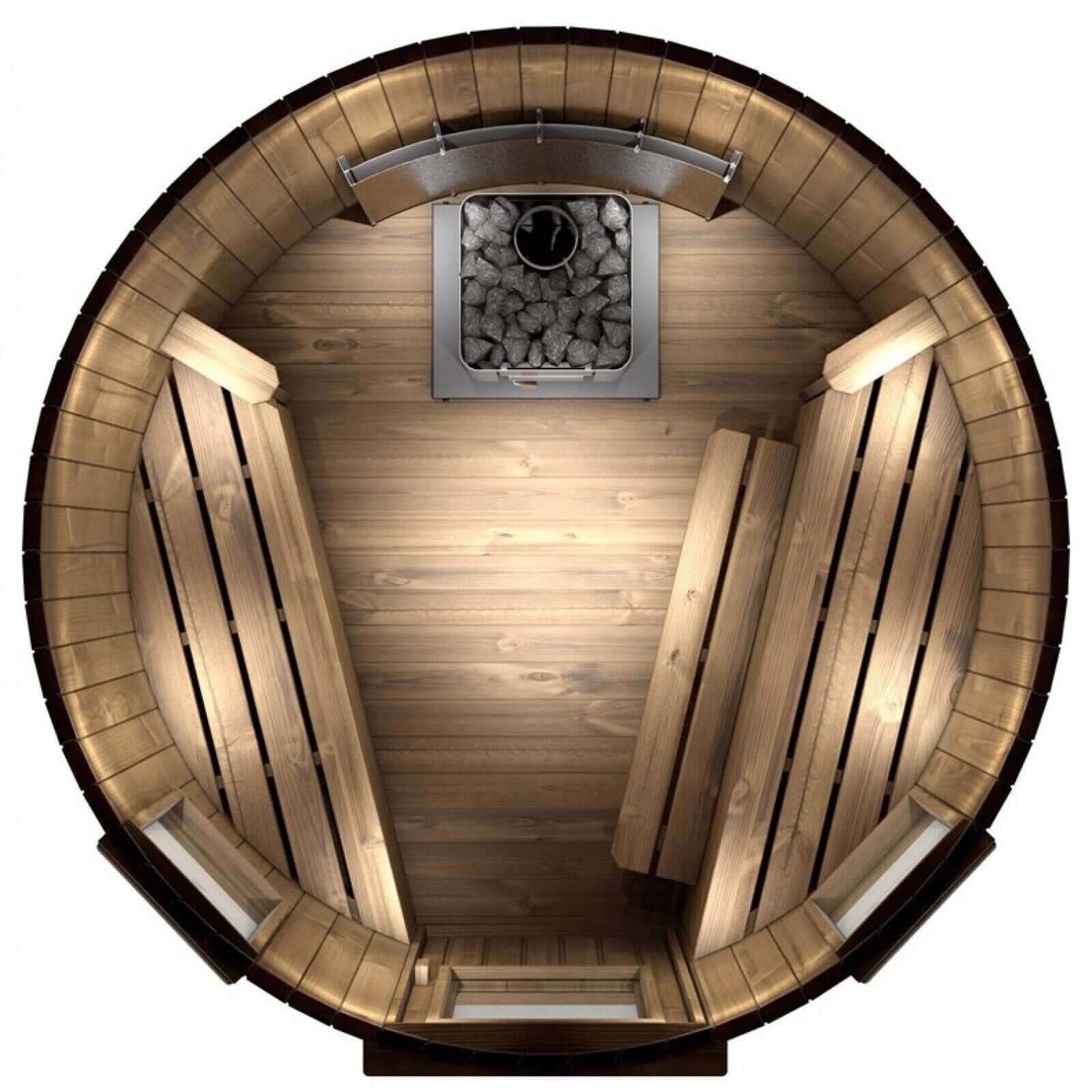 Experience the charm of our wooden cabin sauna, designed with you in mind. This compact yet spacious circular sauna is a versatile gem that can easily find its place in any corner of your garden. It's not just a sauna; it's your personal oasis. Key Featur