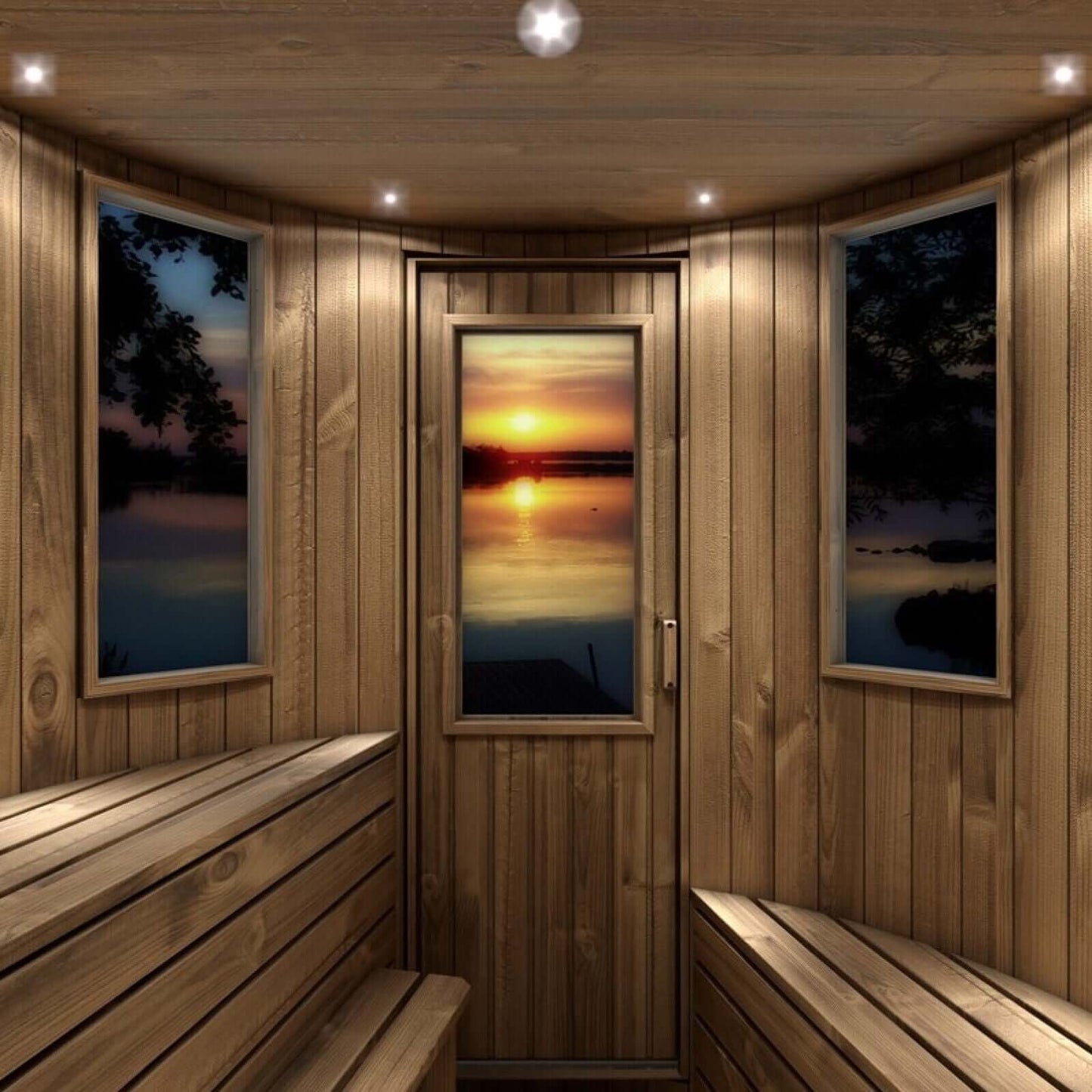 Experience the charm of our wooden cabin sauna, designed with you in mind. This compact yet spacious circular sauna is a versatile gem that can easily find its place in any corner of your garden. It's not just a sauna; it's your personal oasis. Key Featur