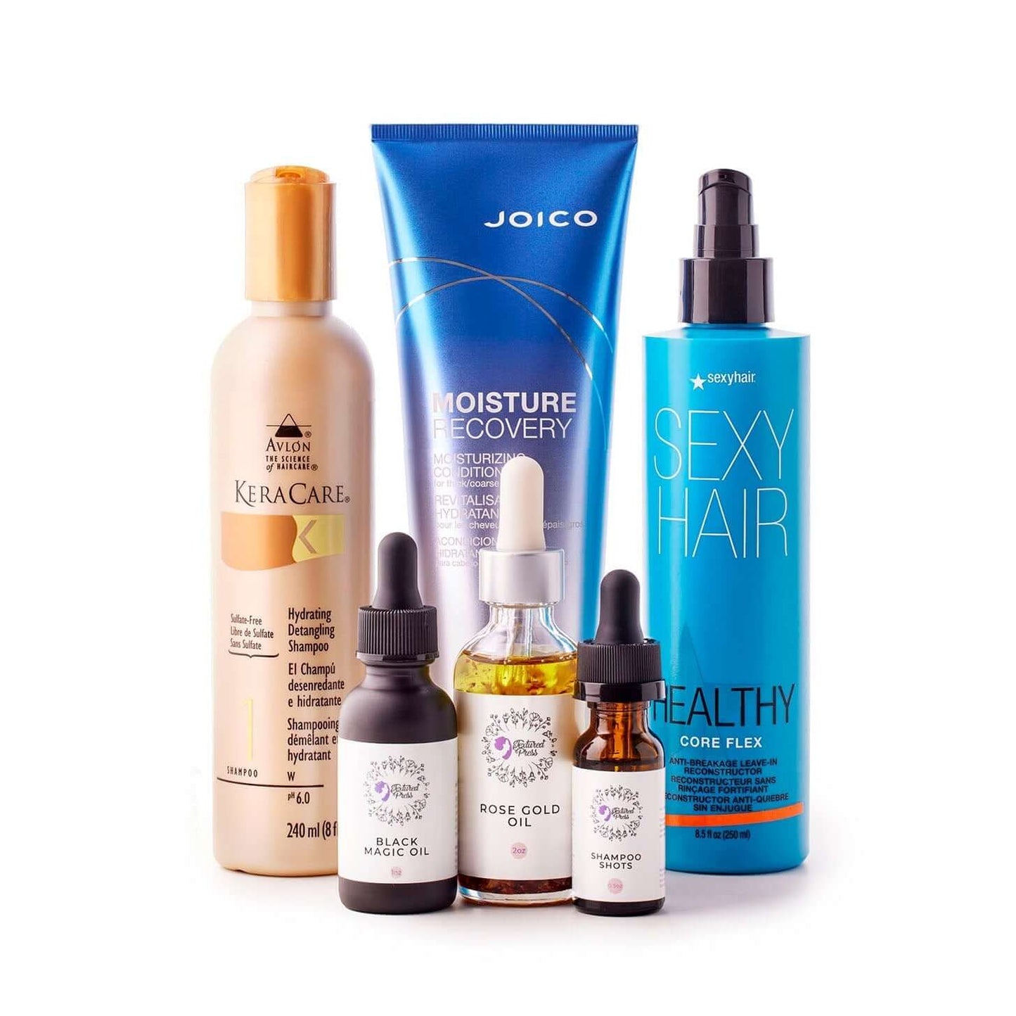 Level up your hair game with the Ultimate Hydrating Hair Care Kit. This collection has everything you need to keep your hair looking fierce and fabulous, no matter your style. From hydrating shampoos to strength-boosting leave-ins, this kit's got you cove