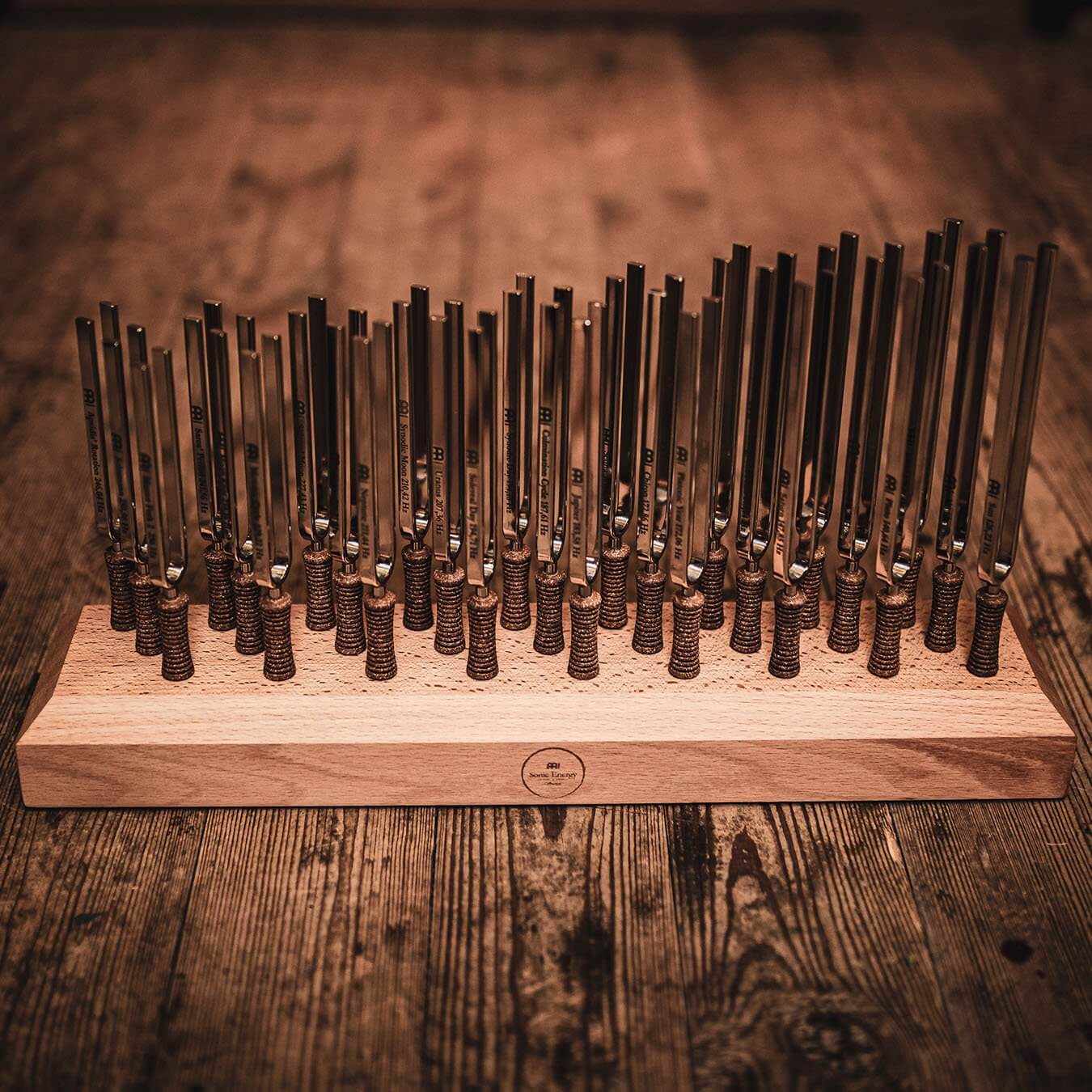 This set includes all 27 Sonic Energy Planetary Tuned Tuning Forks. The Sonic Energy Planetary Tuned Tuning Forks are manufactured in Germany according to Hans Cousto's calculation (author of "The Cosmic Octave" book). Each tuning fork is tuned exactly to