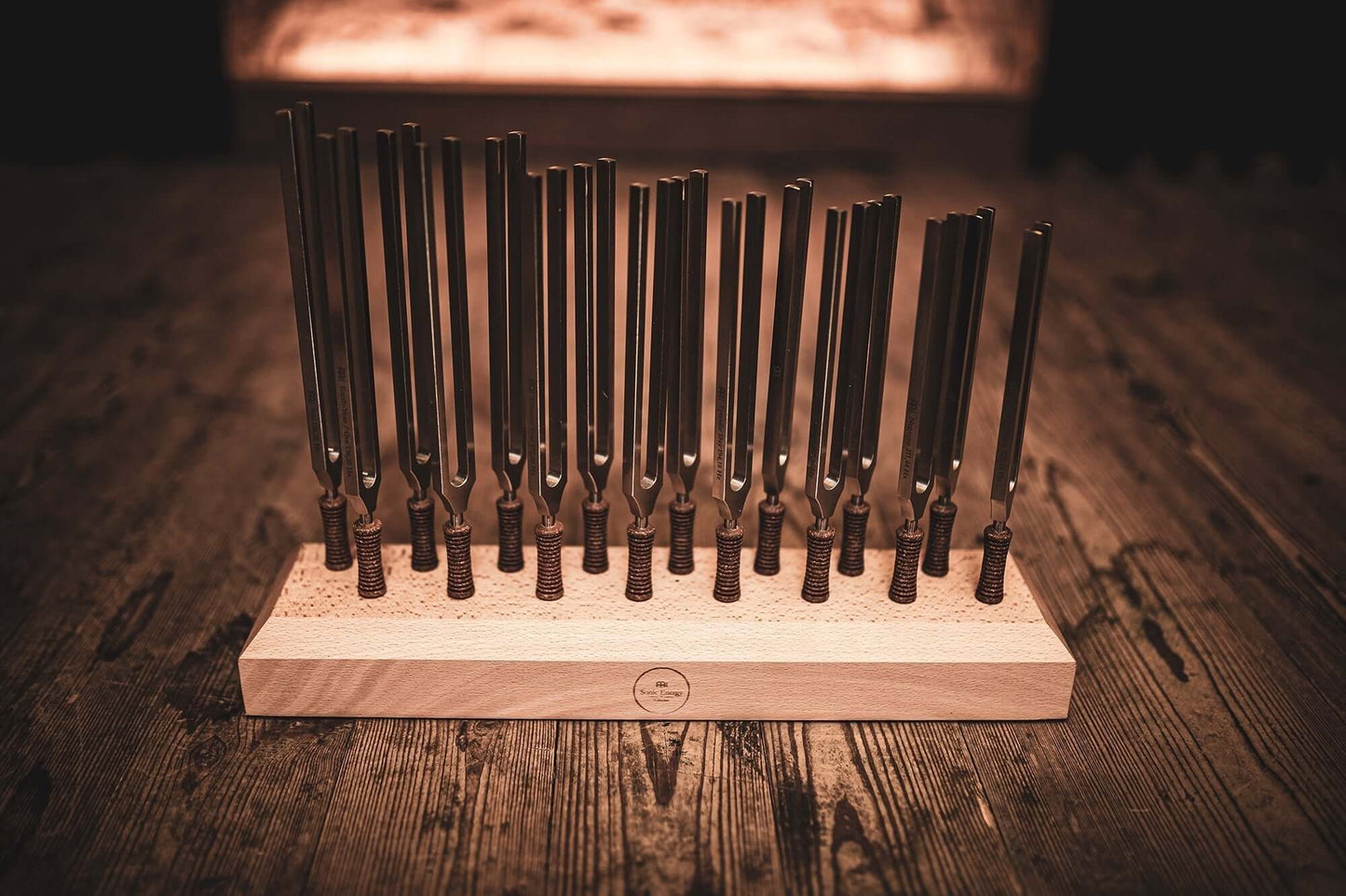 This set includes 16 well-chosen Premium Weighted Therapy Tuning Forks. The first choice of professionals in the fields of sound healing, manual therapy, and acupuncture. These Premium Weighted Therapy Tuning Forks are handmade in Germany from German stee