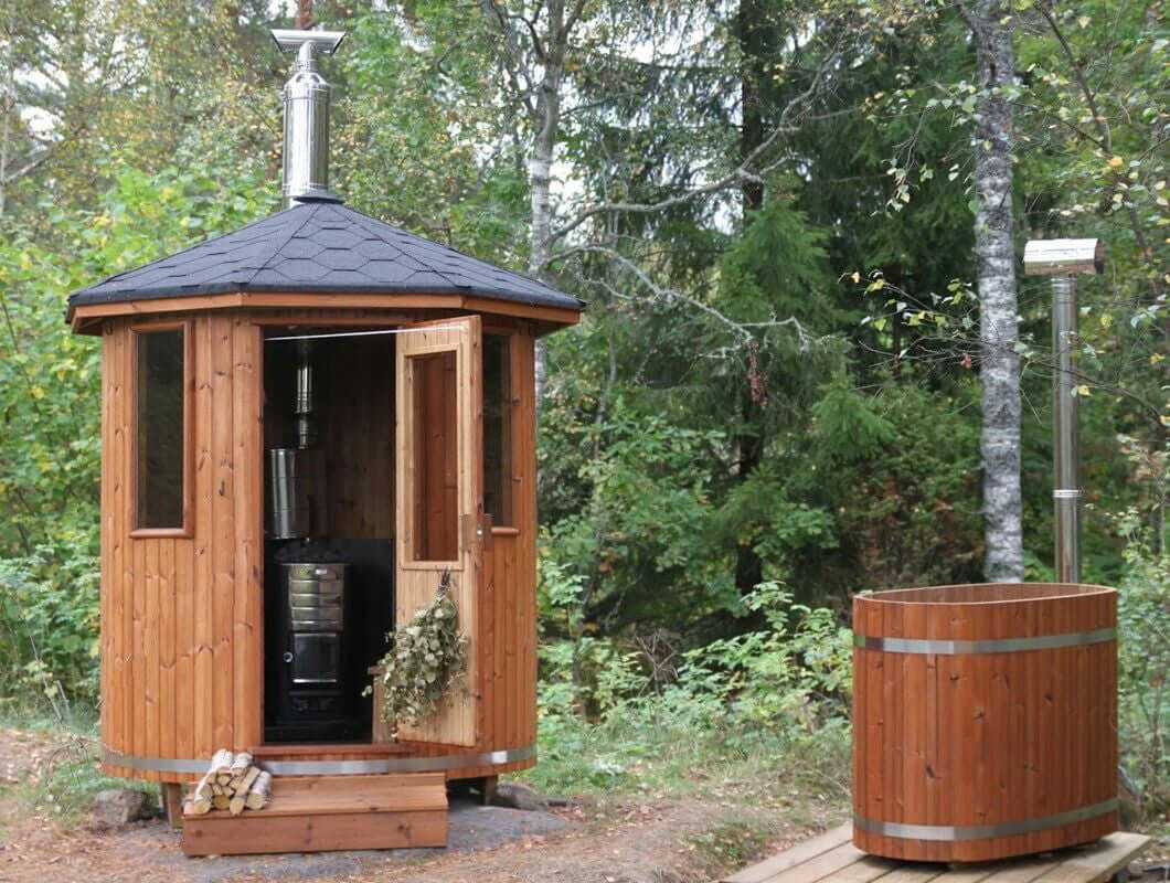 Experience the charm of our wooden cabin sauna, designed with you in mind. This compact yet spacious circular sauna is a versatile gem that can easily find its place in any corner of your garden. It's not just a sauna; it's your personal oasis. Key Featur