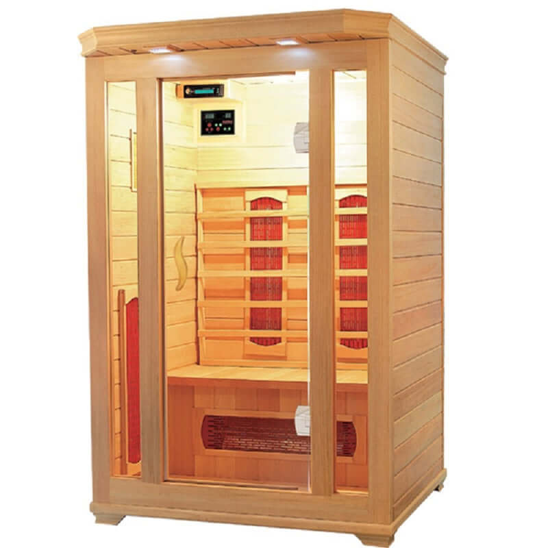 Product Description 01.Introduction Far-infrared sauna room is a new generation of sauna equipment heated byfull spectrum and carbon panel, with wooden sauna house as the carrier. The heating plate is inlaid around the sauna room, the heating is even and